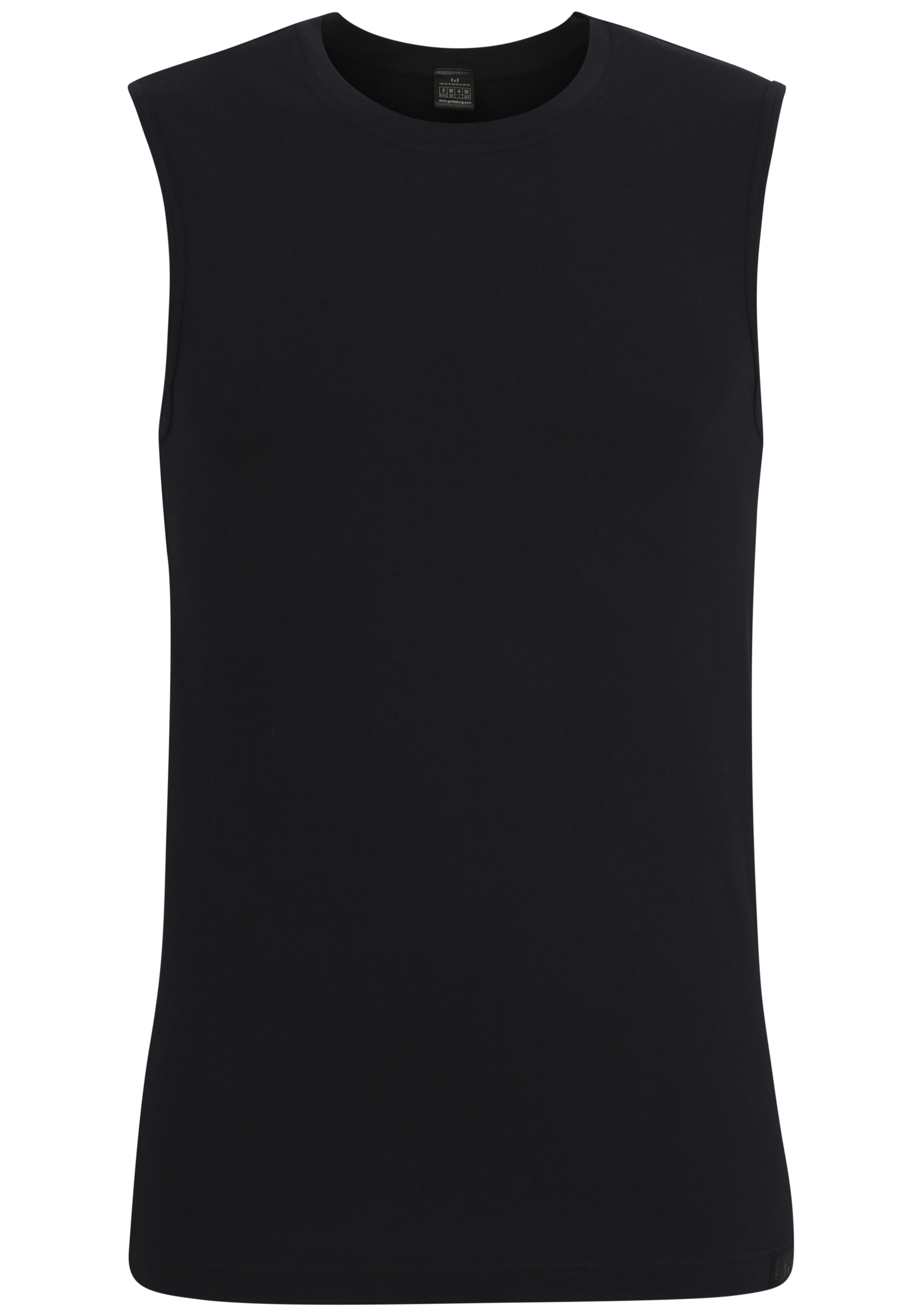 Gotzburg heren shirt mouwloos slim fit O-hals 95/5 (1-pack), heren ondershirt stretchkatoen, zwart