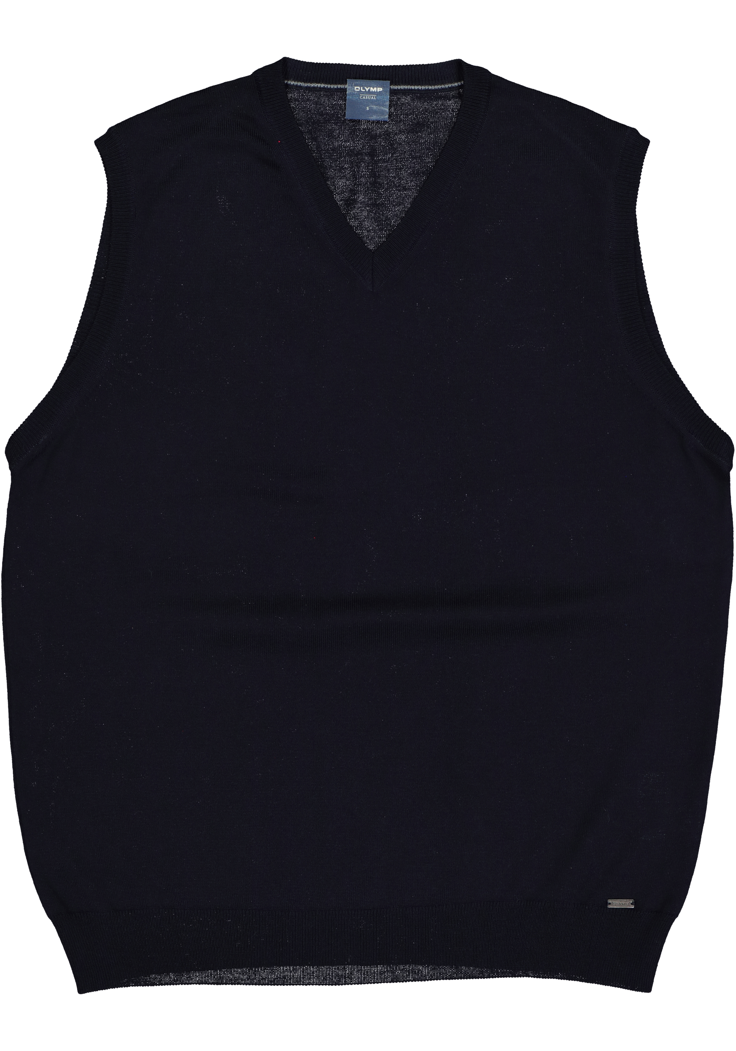 OLYMP modern fit spencer wol, V-hals, marine blauw