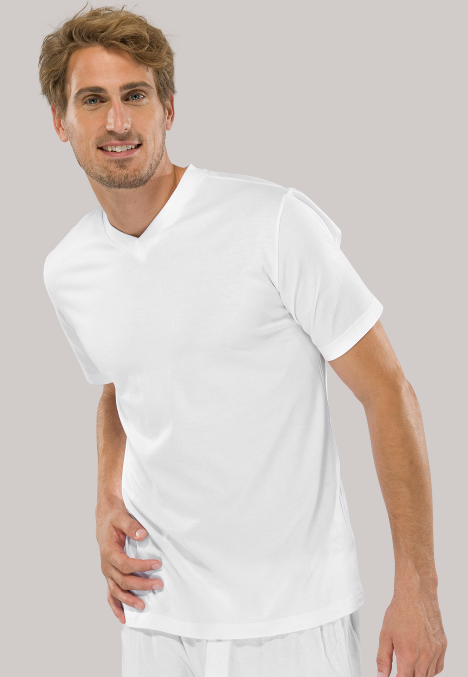 SCHIESSER American T-shirts (2-pack), V-hals, wit 