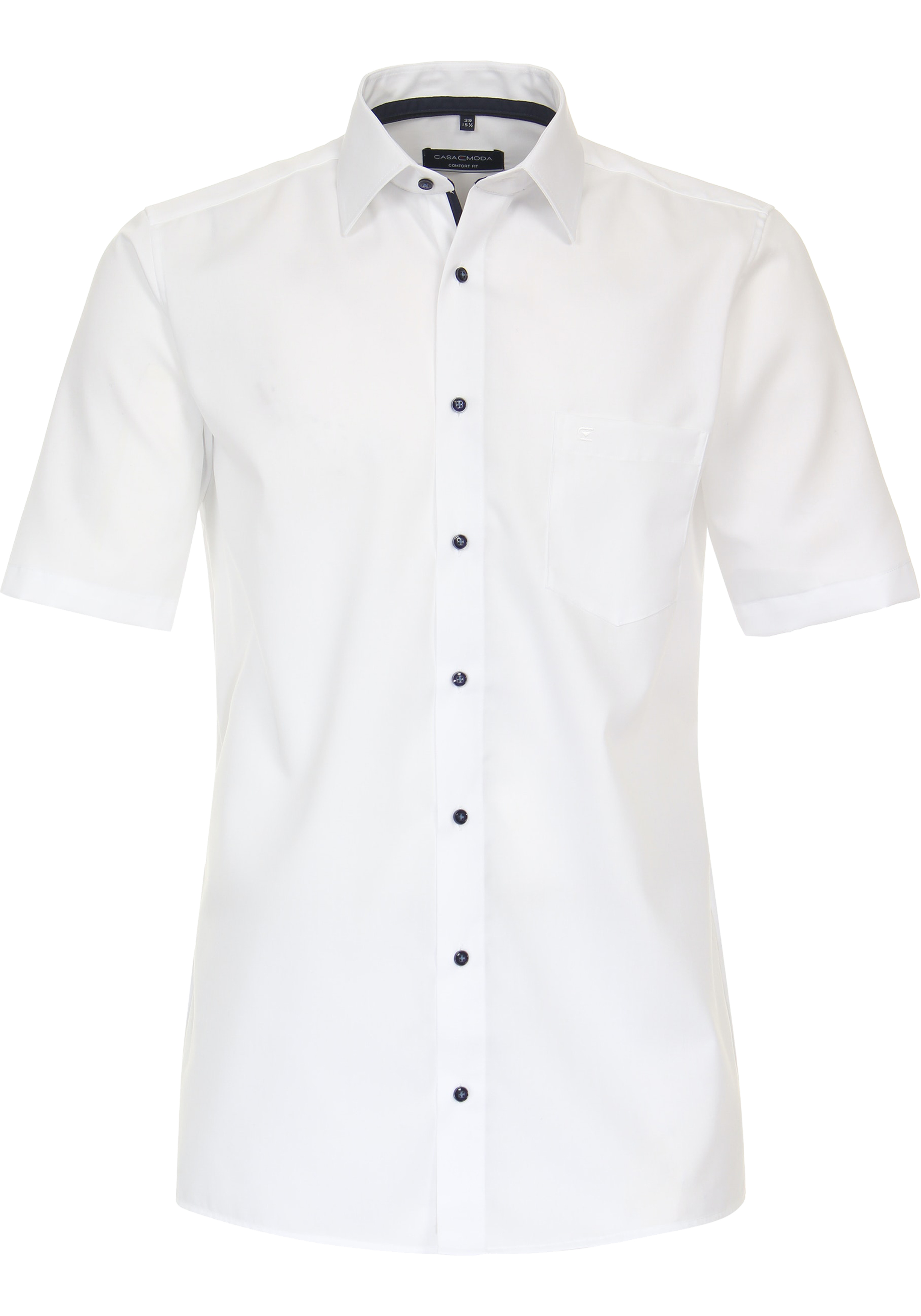 CASA MODA comfort fit overhemd, korte mouw, dobby, wit