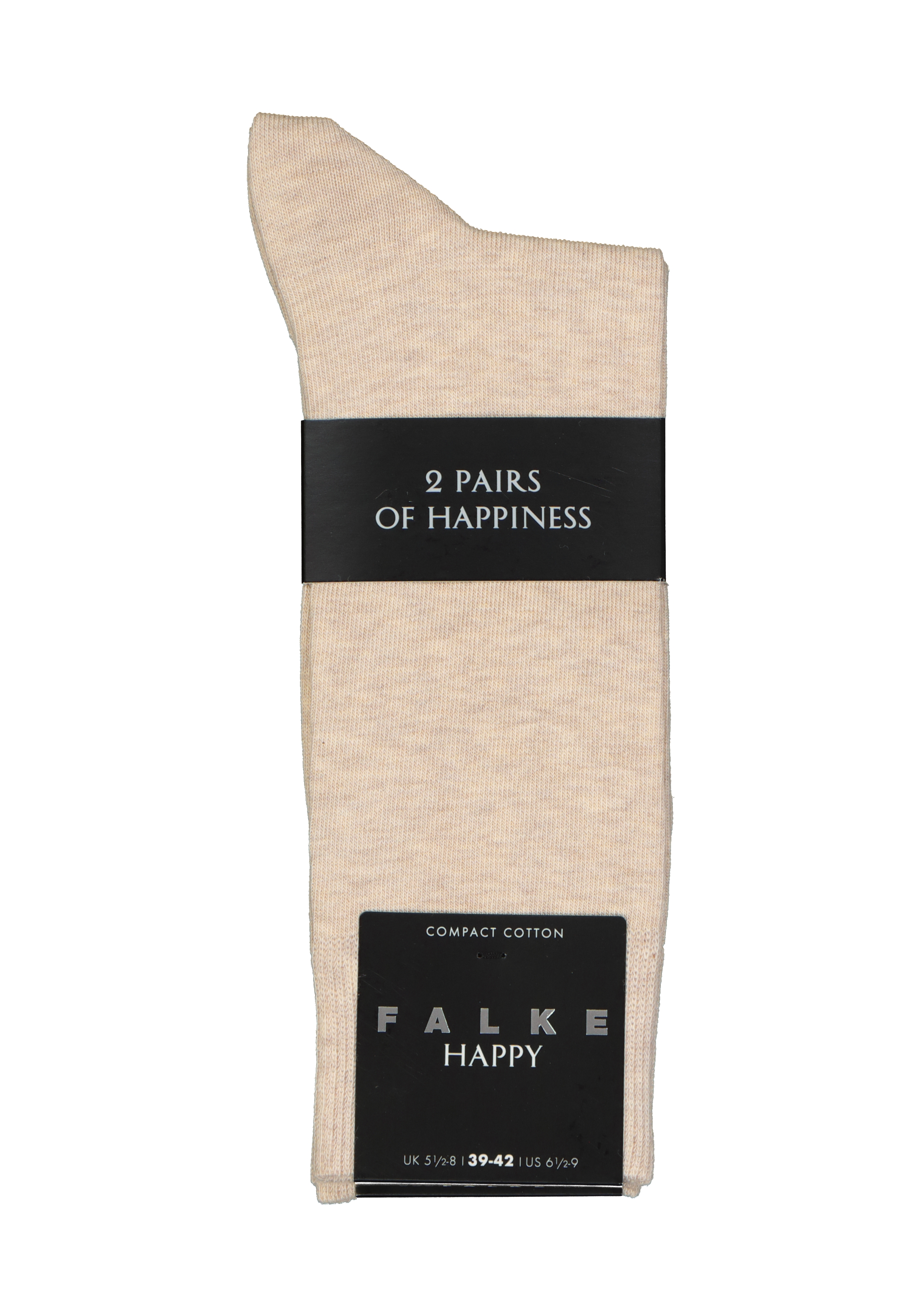 FALKE Happy herensokken (2-pack), beige (sand melange)