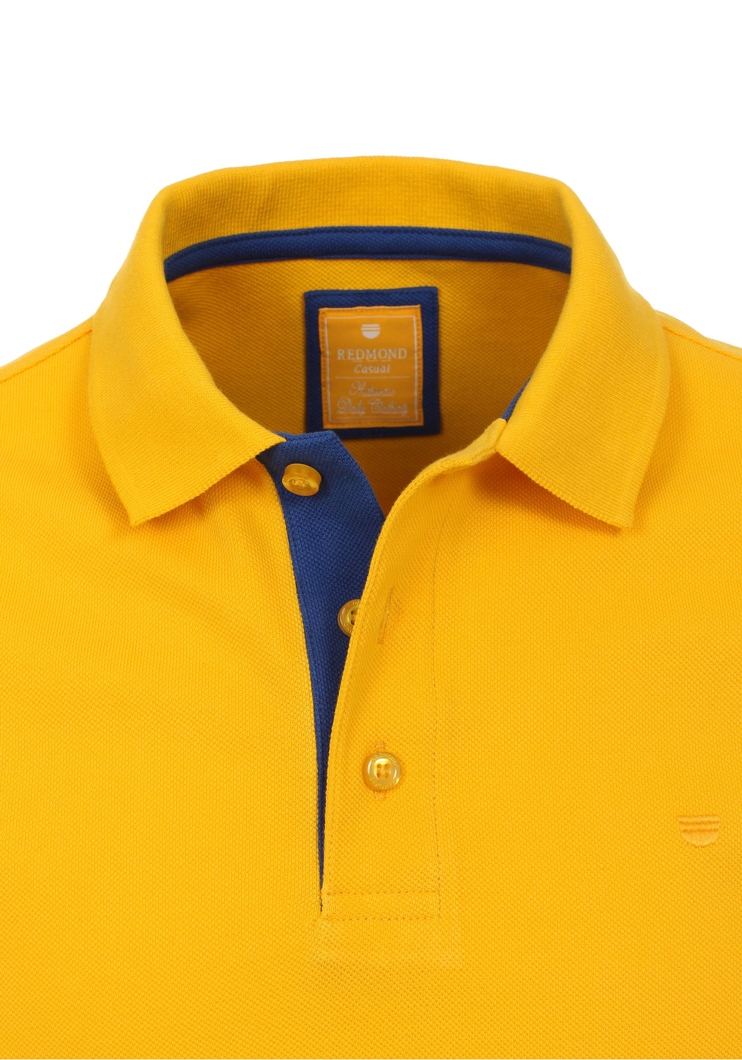 Redmond modern fit poloshirt, geel (blauw contrast)