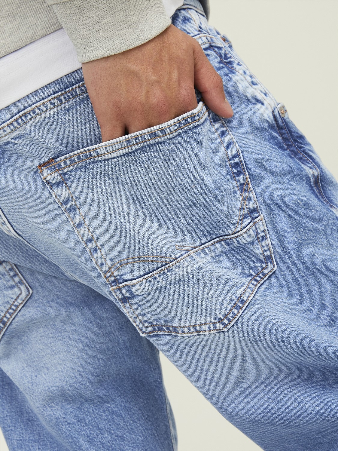 JACK & JONES Frank Leen Cropped relaxed fit, heren jeans, denimblauw
