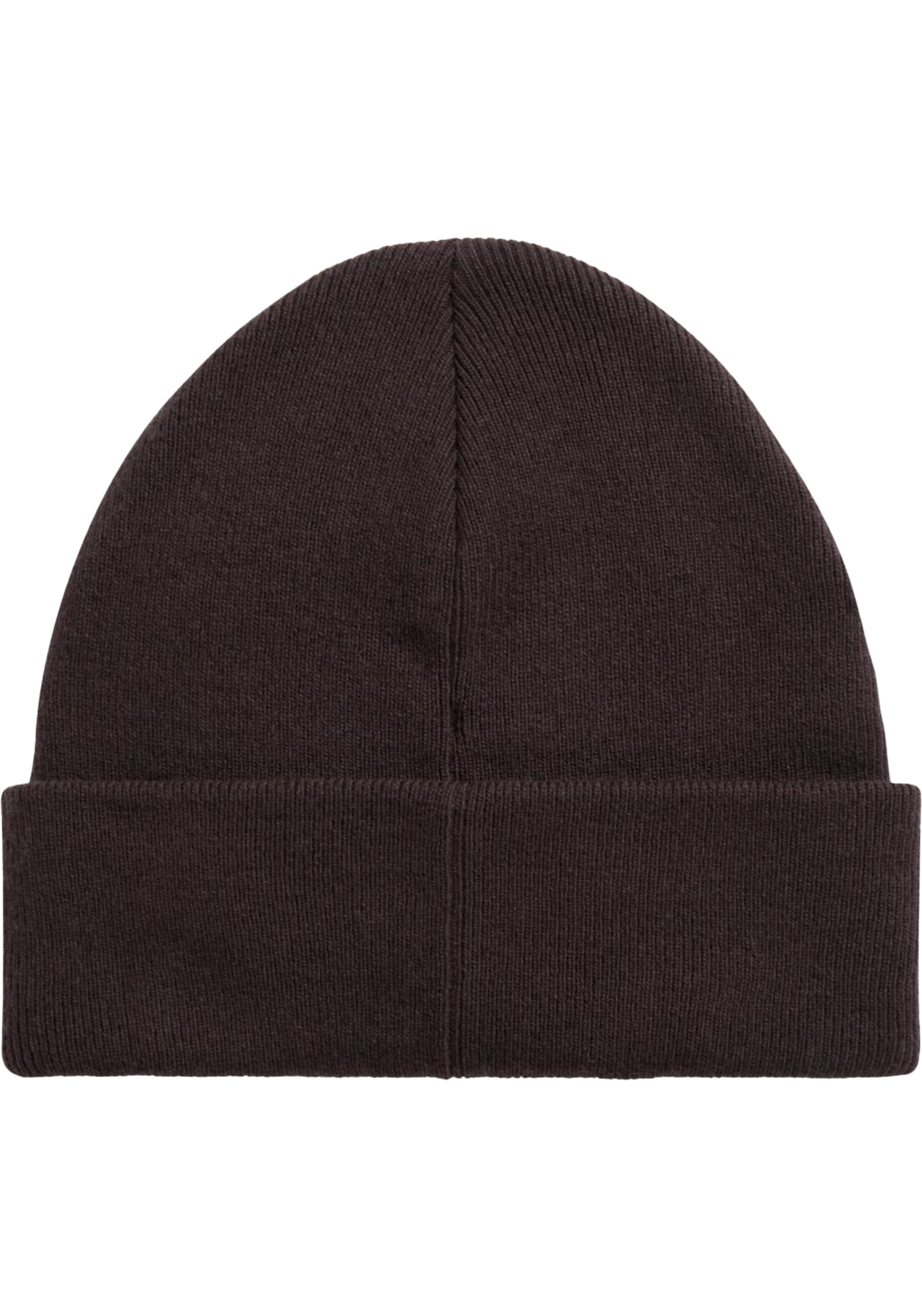 Calvin Klein muts, monologo patch non-rib beanie, donkerbruin