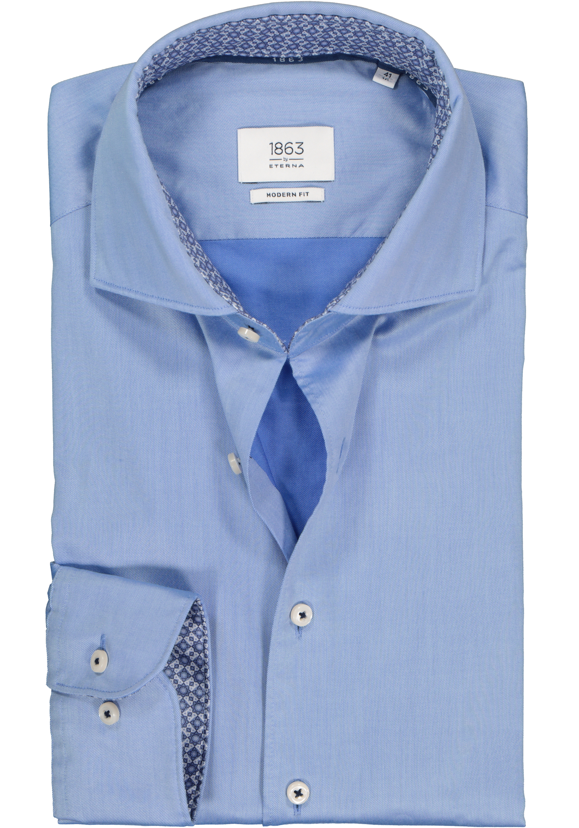 ETERNA modern fit overhemd, 1863 casual Soft tailoring, blauw (contrast)