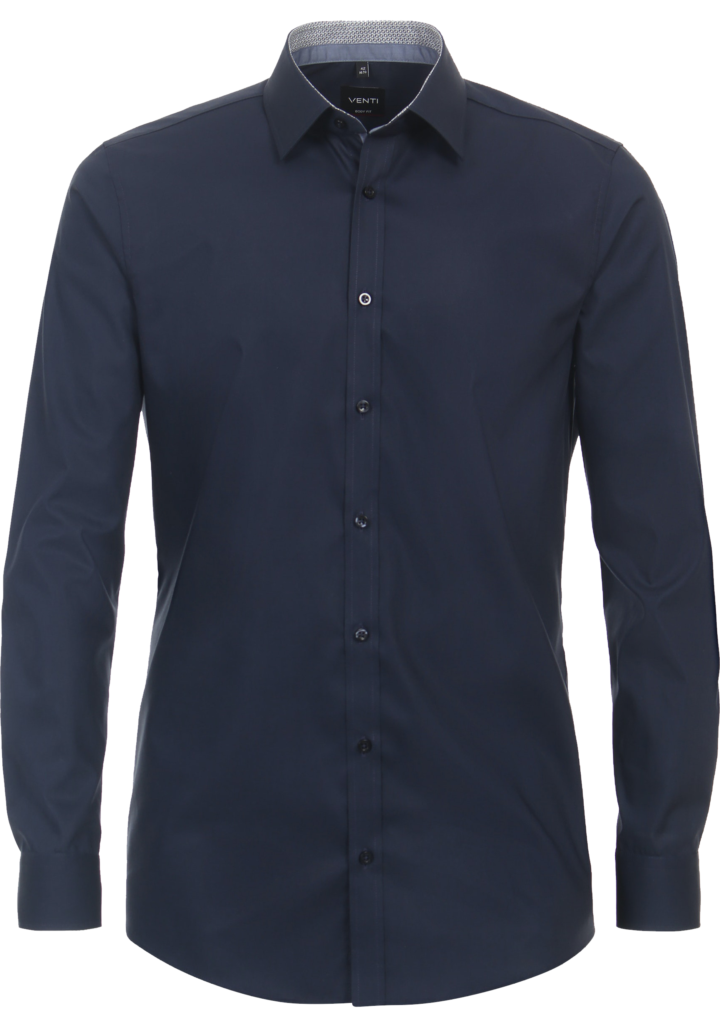 VENTI body fit overhemd, popeline, blauw