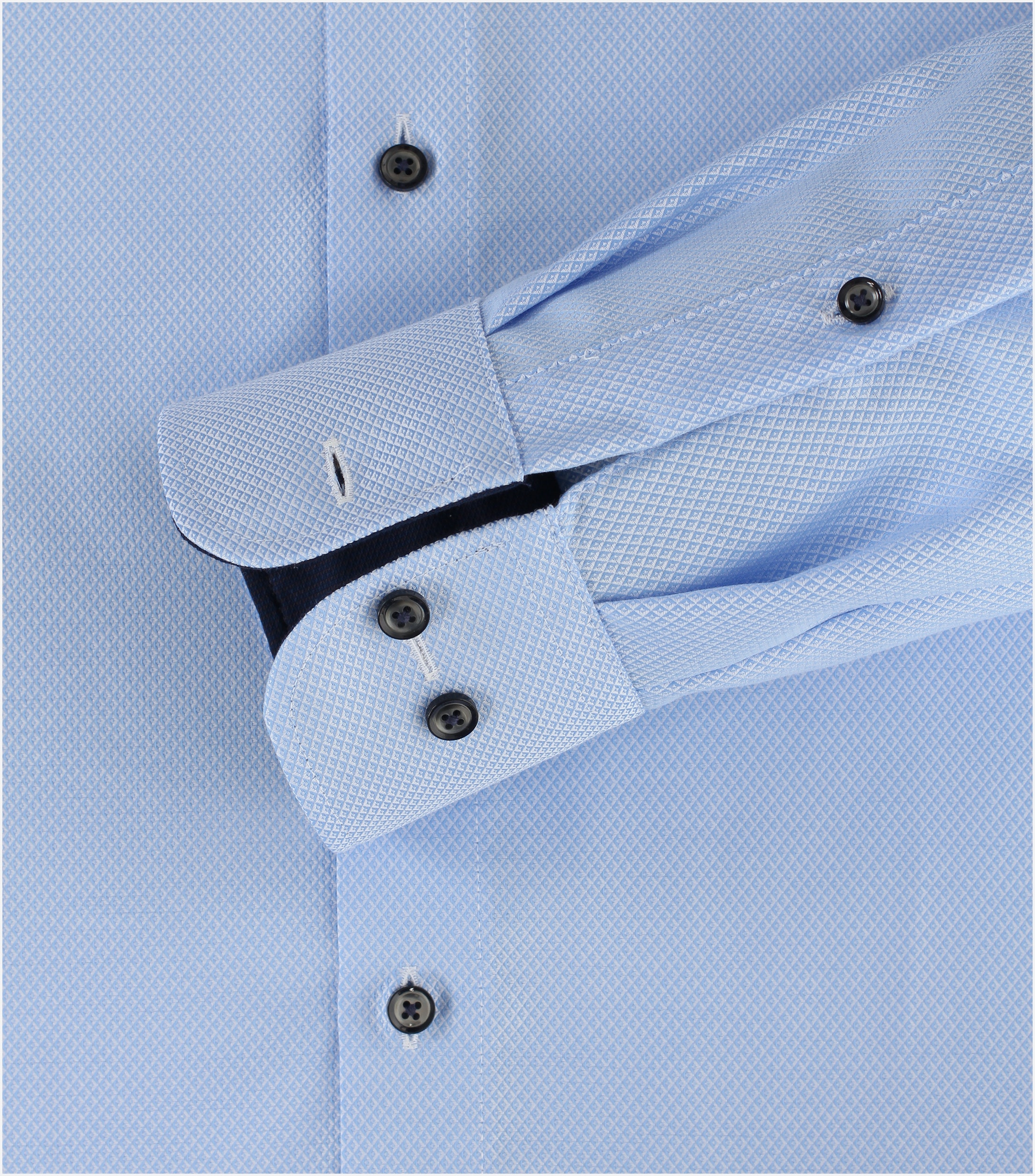 CASA MODA comfort fit overhemd, dobby, blauw
