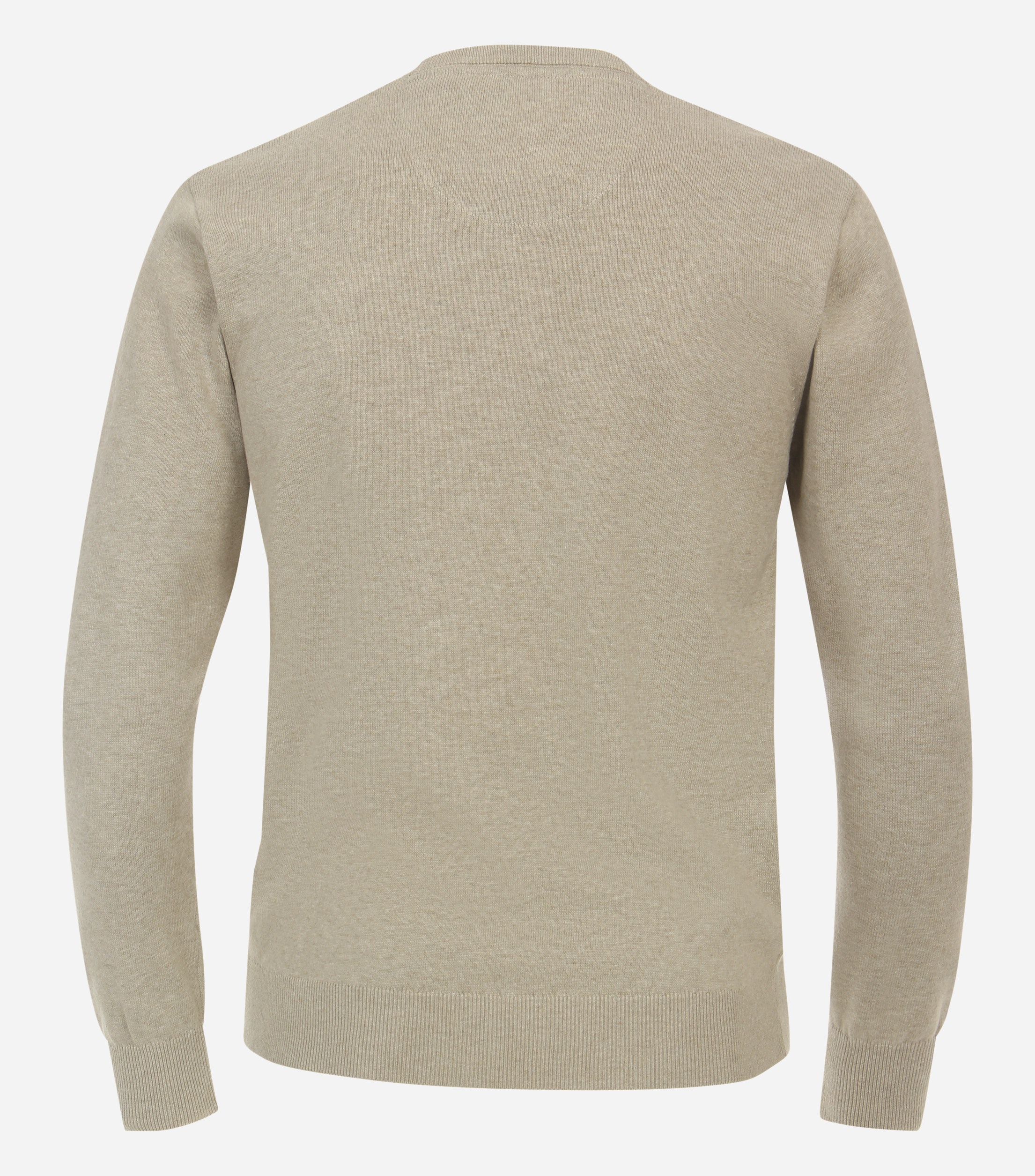Redmond heren trui katoen, O-hals, beige (middeldik)