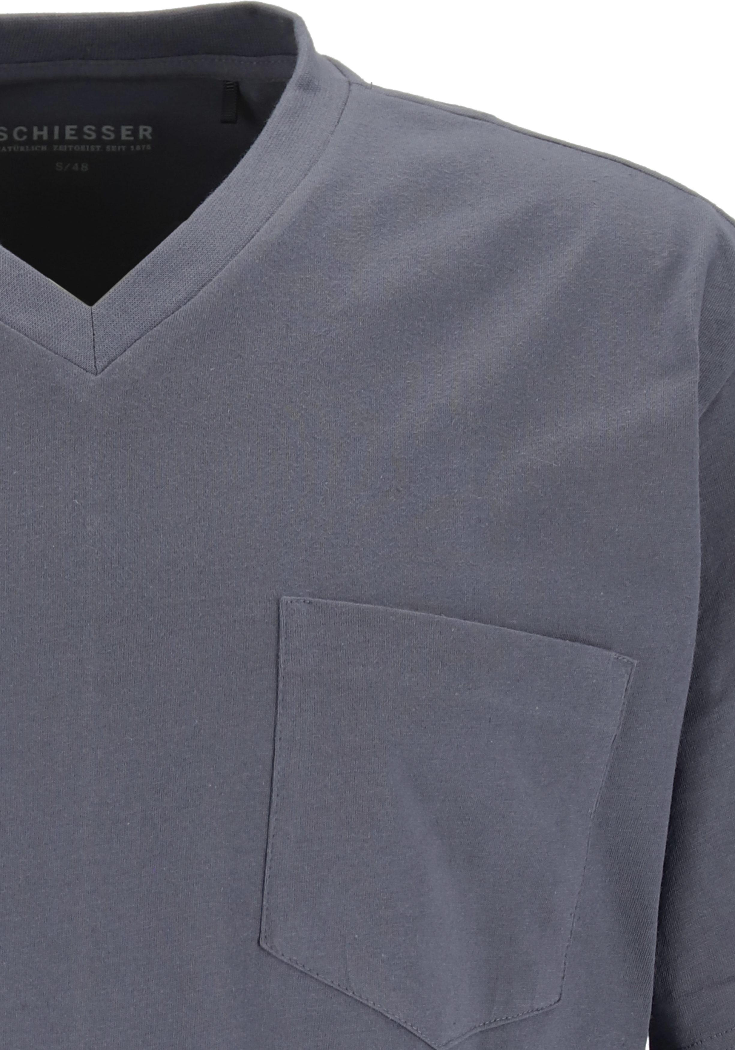 SCHIESSER heren shortama, antraciet met geruite broek