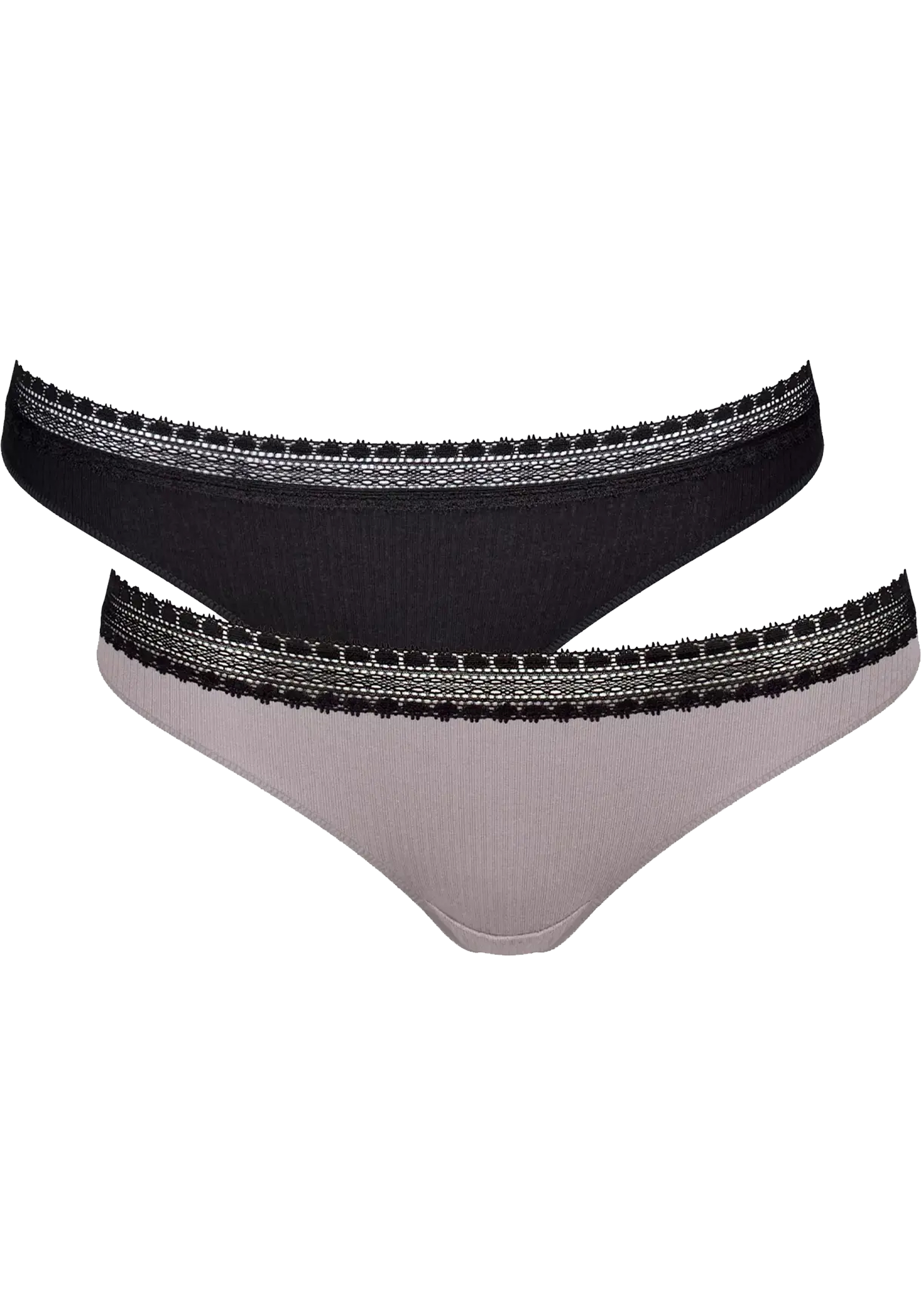 Sloggi Women GO Ribbed R Brazil (2-pack), dames slip, zwart