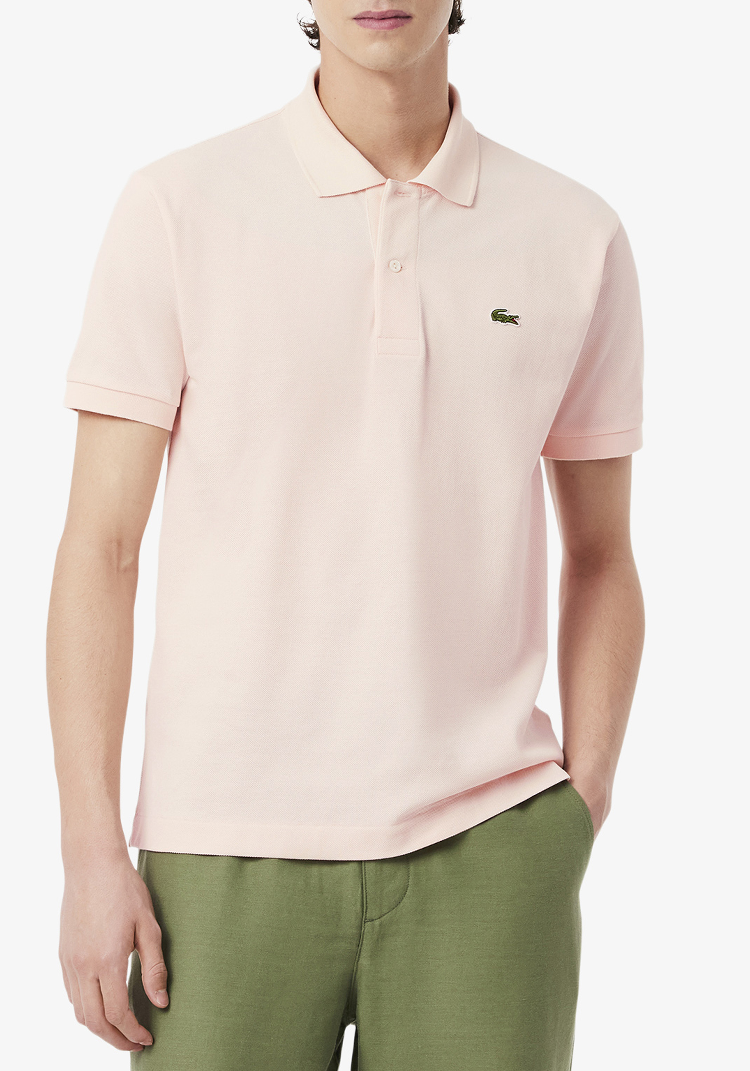 Lacoste Classic Fit polo, licht zalmroze