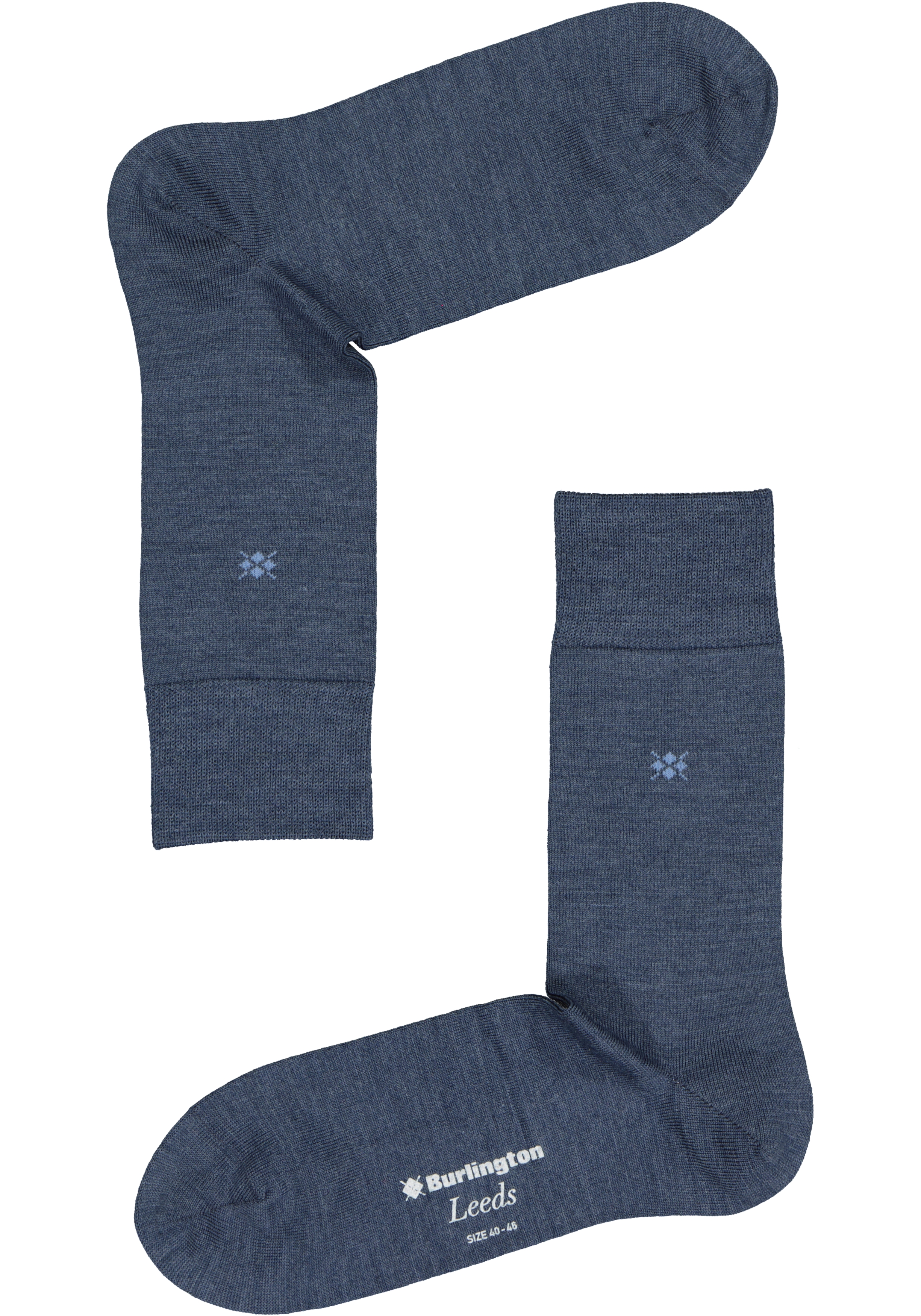Burlington Leeds herensokken, wol, donkerblauw melange