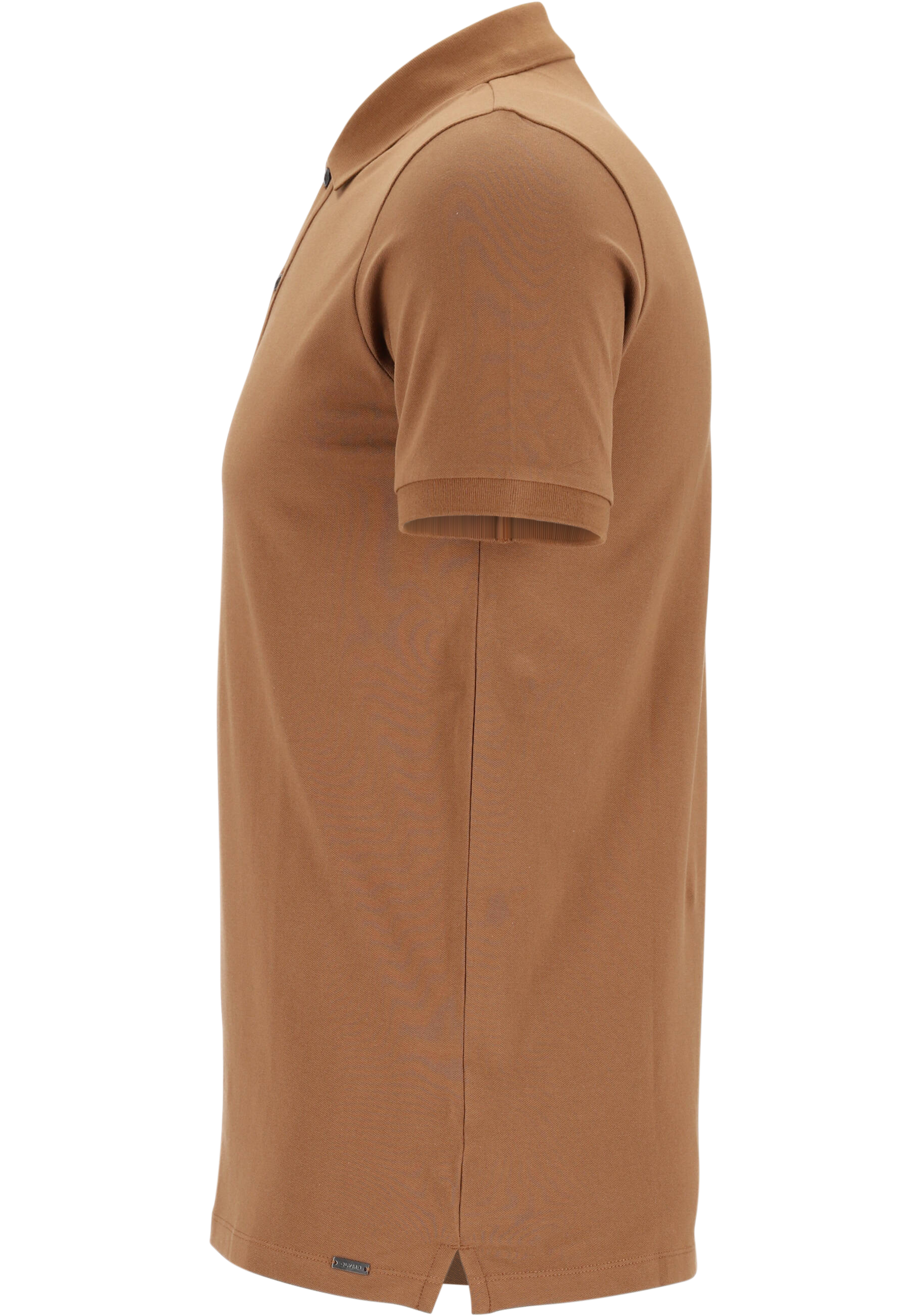 OLYMP Polo Level 5 Classic, slim fit polo, lichtbruin