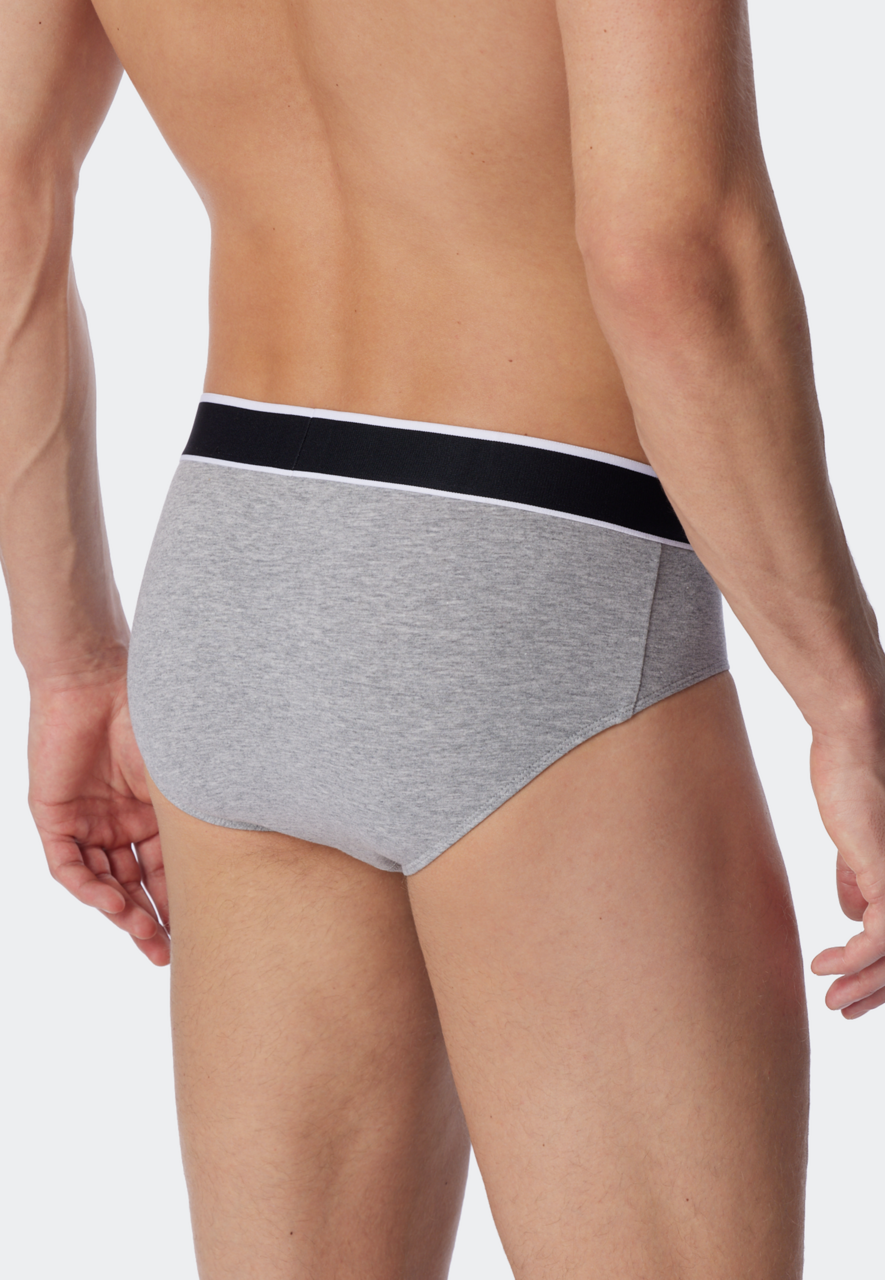SCHIESSER 95/5 slip (3-pack), heren rioslips biologisch katoen geweven elastische tailleband grijs-melange