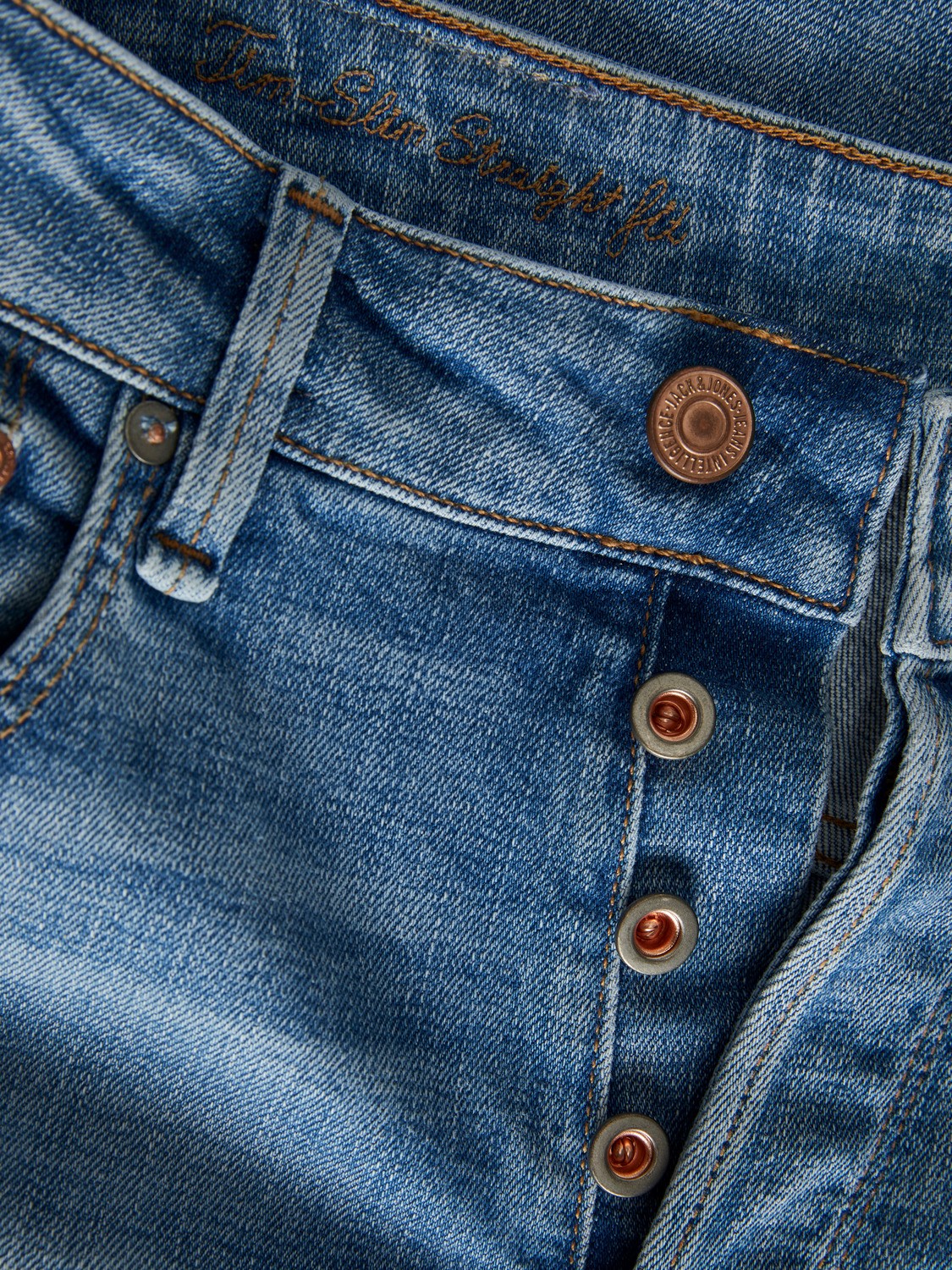 JACK & JONES Tim Davis regular fit, heren jeans, denimblauw