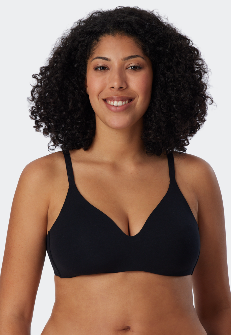 SCHIESSER 95/5 bh (1-pack), dames soft-bh biologisch katoen met vulling zonder beugel zwart