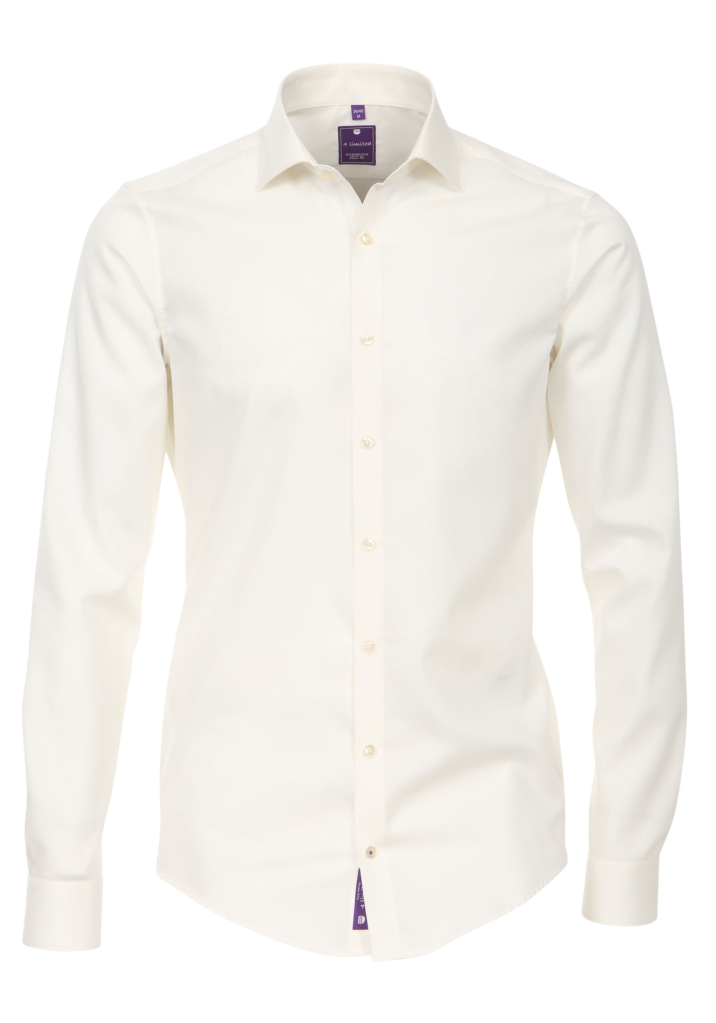 Redmond slim fit overhemd, beige