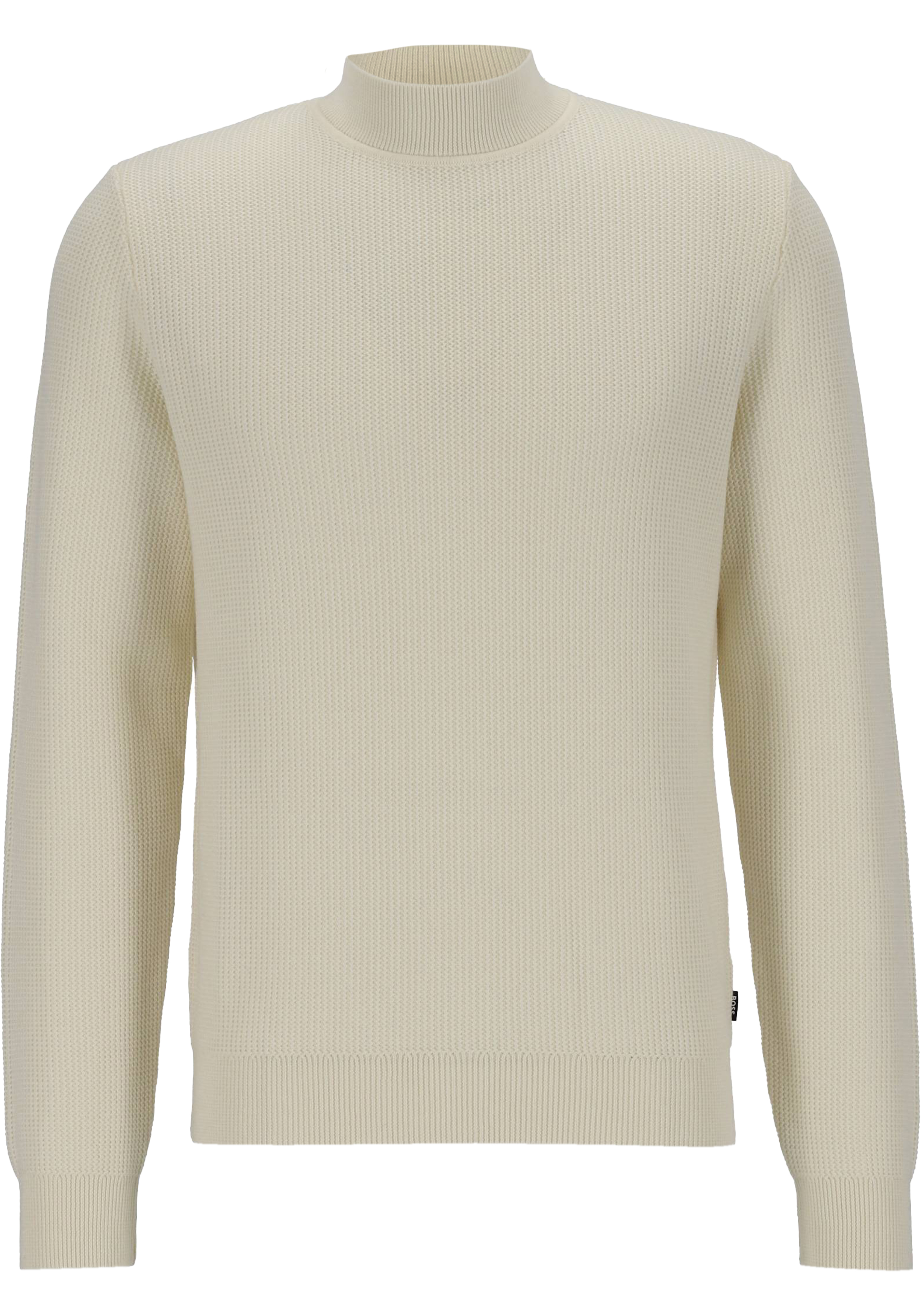 BOSS Derano regular fit trui wolmengsel, heren trui middeldik turtleneck, wit