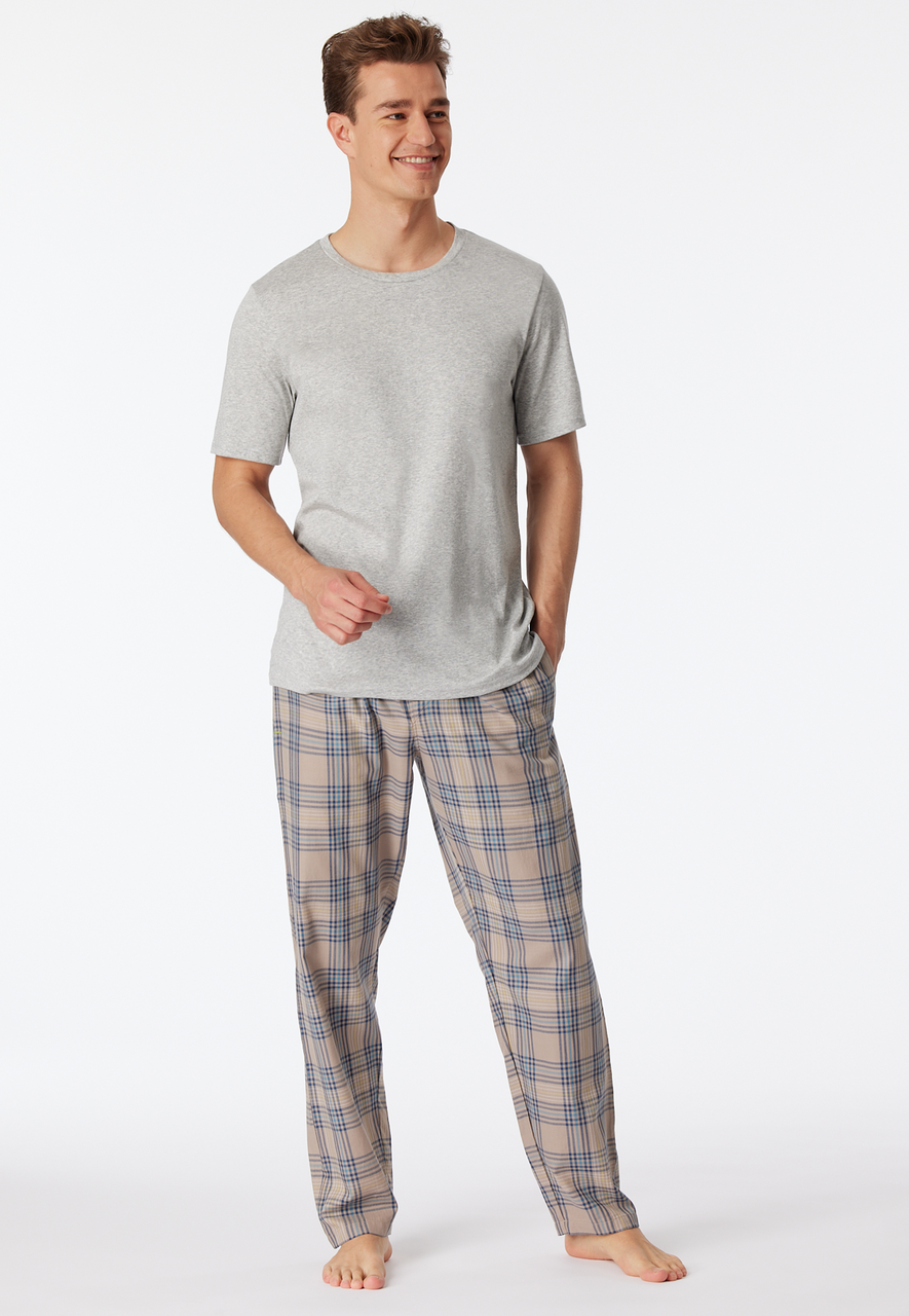 SCHIESSER Mix Relax loungebroek lang, heren loungebroek lang geweven