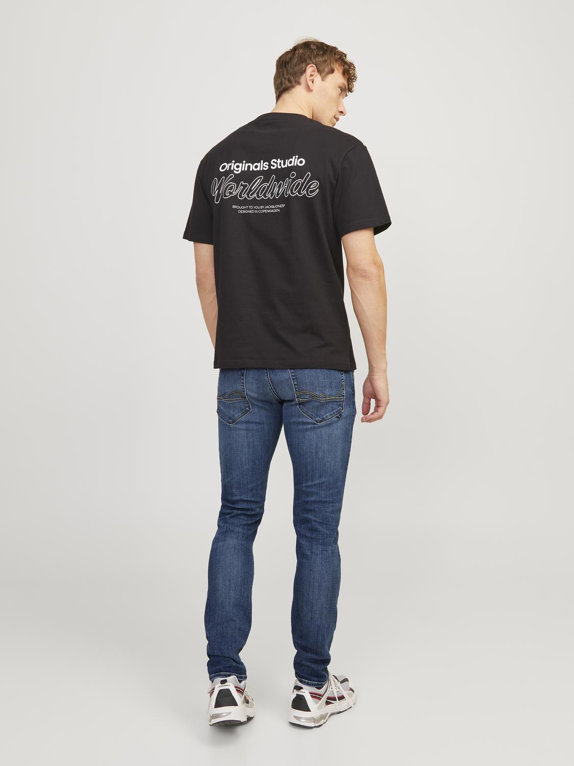 JACK & JONES Glenn Fox slim fit, heren jeans, denimblauw