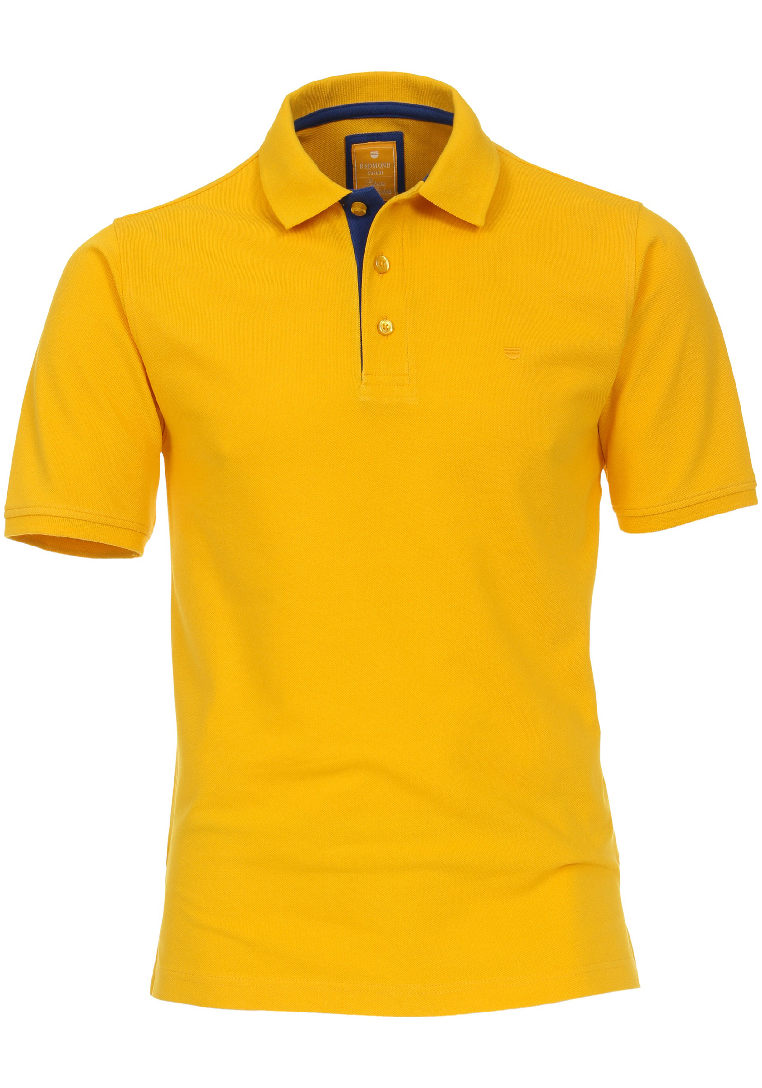 Redmond modern fit poloshirt, geel (blauw contrast)