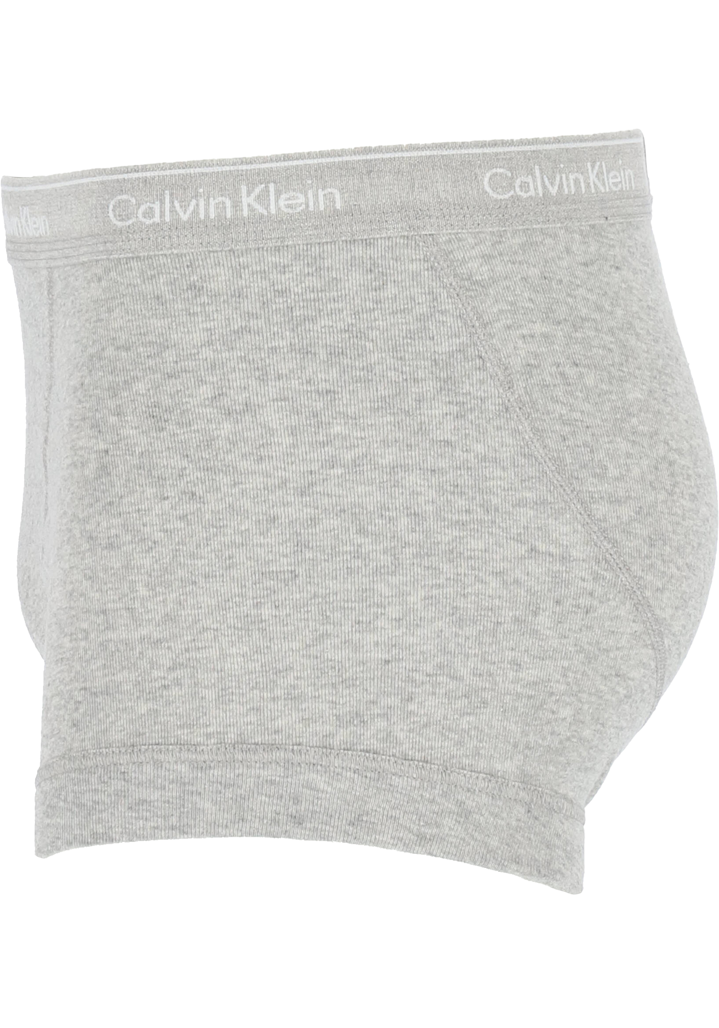 Calvin Klein trunks (3-pack), heren boxer normale lengte met gulp, zwart, wit, grijs