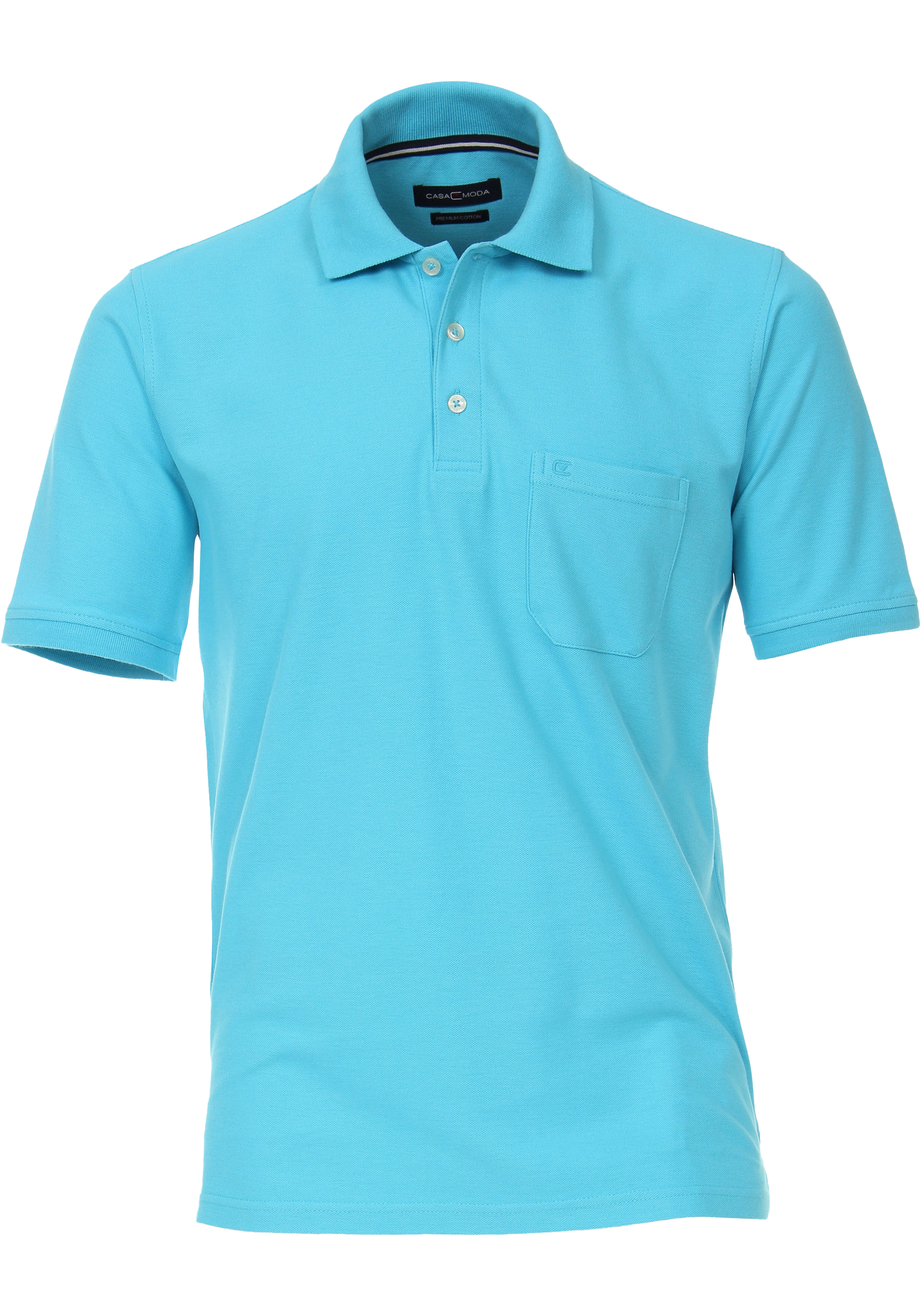 CASA MODA comfort fit heren polo, aqua