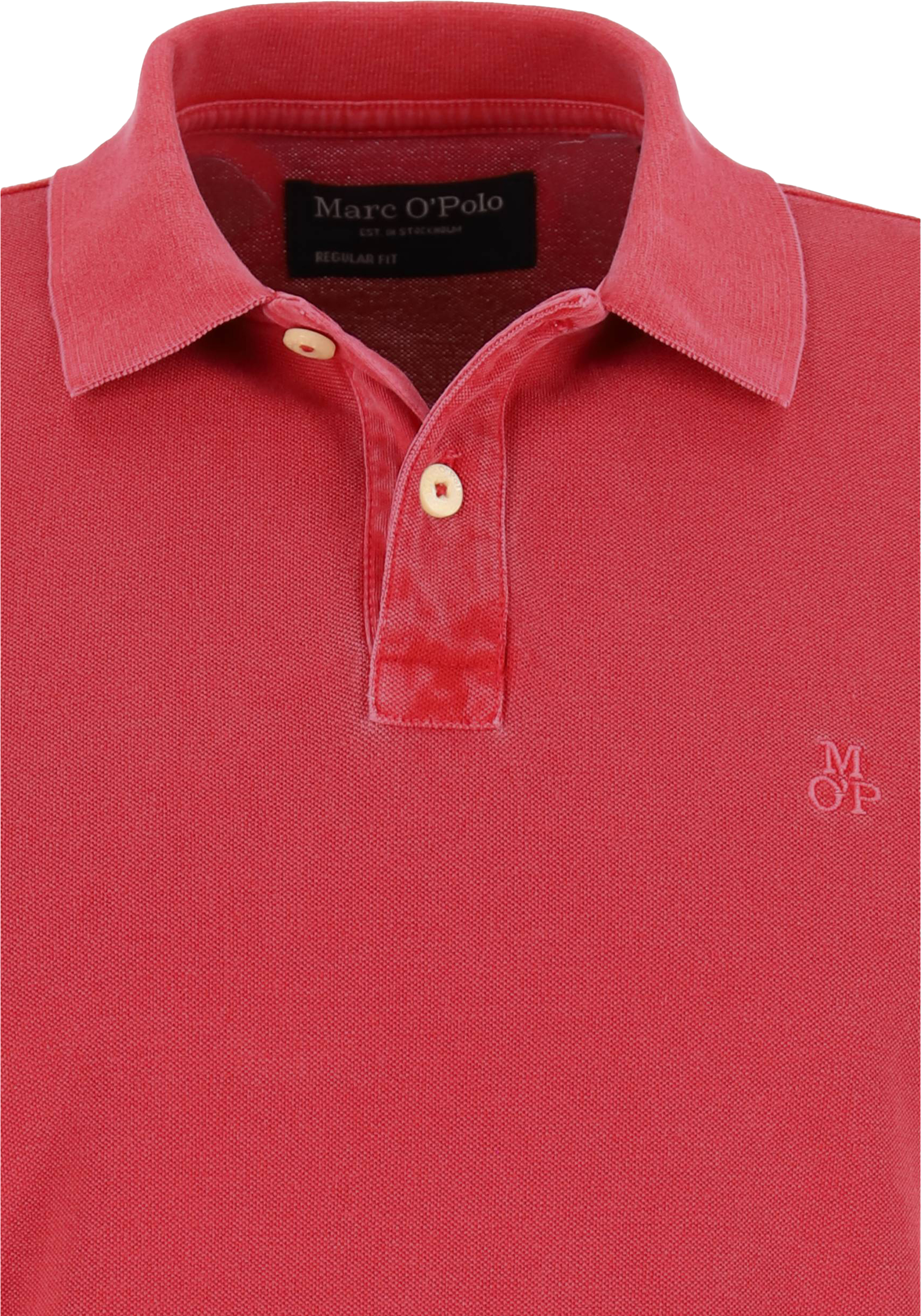 Marc O'Polo regular fit polo, heren poloshirt korte mouw, rood