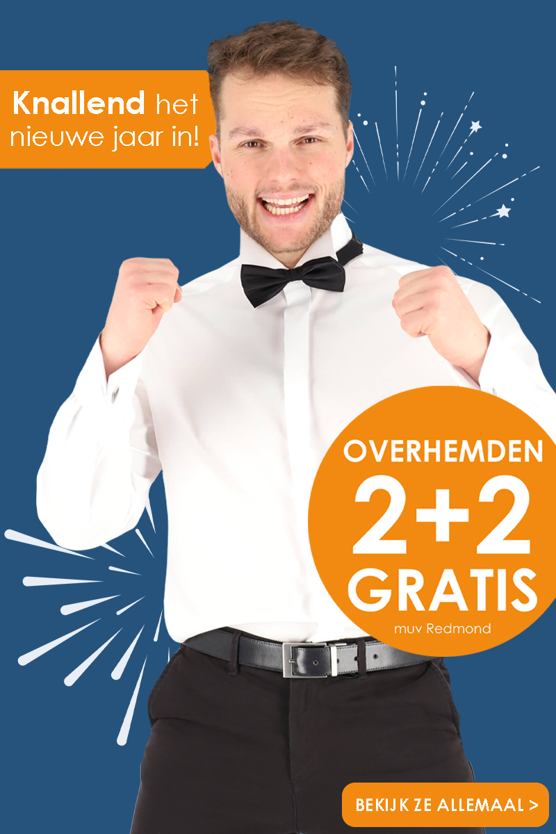 Knallend het nieuwe jaar in, overhemden 2 + 2 gratis bij HemdVoorHem, bekijk ze allemaal!