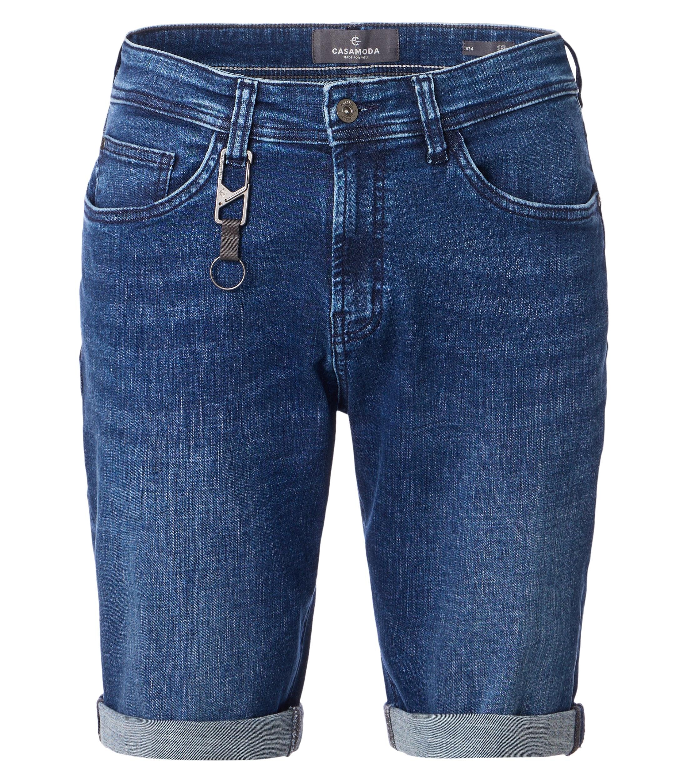 CASA MODA jeans shorts STEVE, heren 5-pocket korte spijkerbroek, blauw