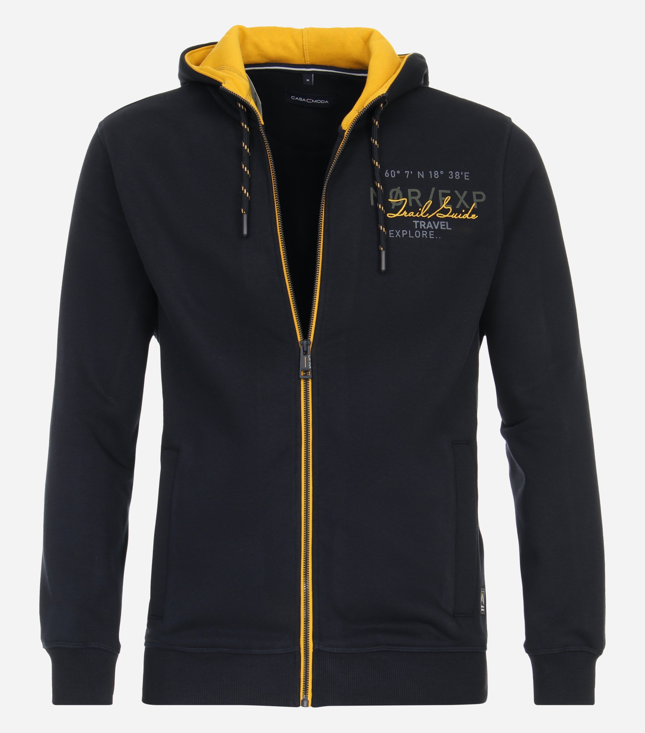 CASA MODA comfort fit vest extra lange mouw blauw