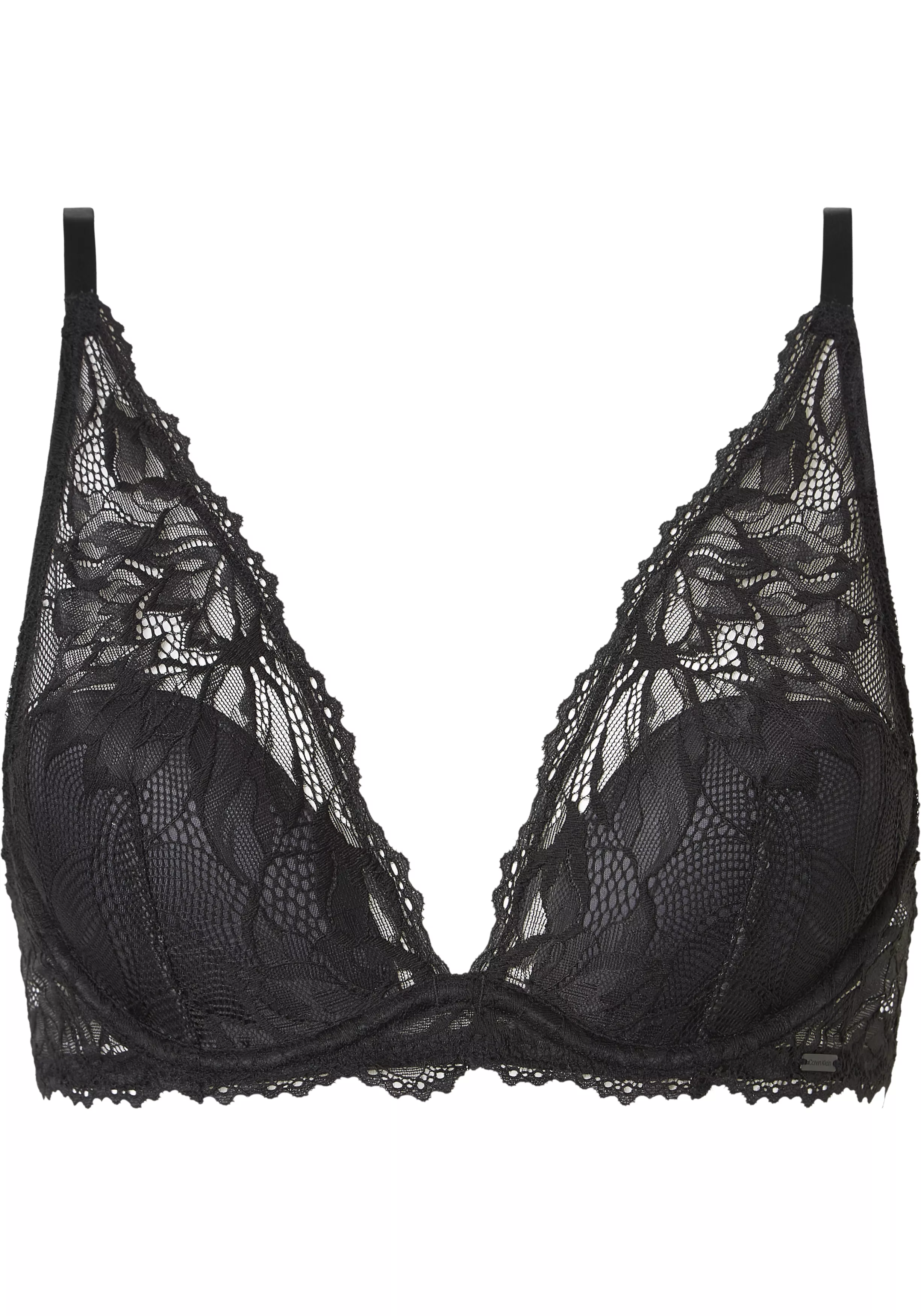 Calvin Klein dames Seductive comfort plunge bra kanten BH zwart