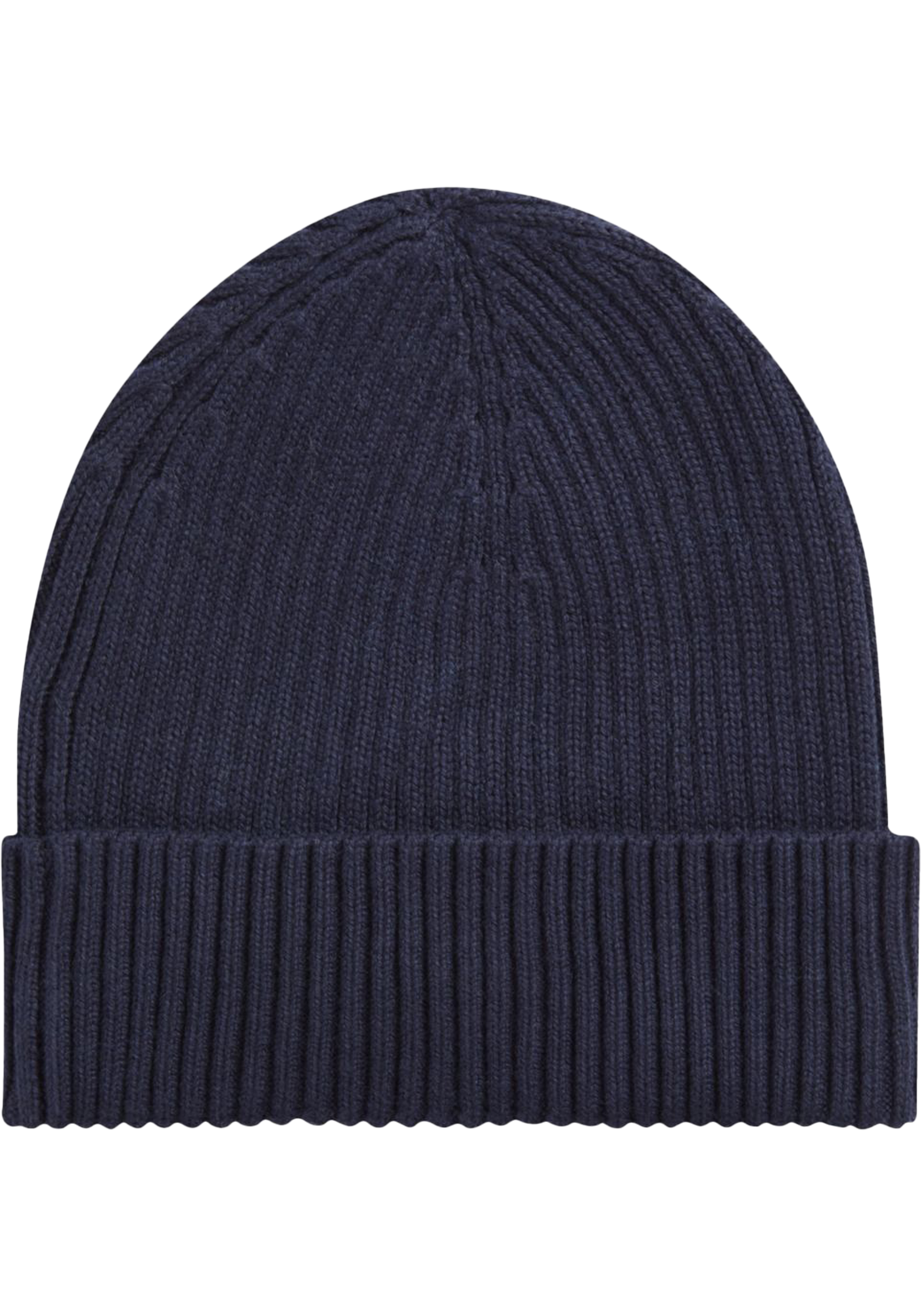 Calvin Klein muts, classic cotton rib beanie, donkerblauw