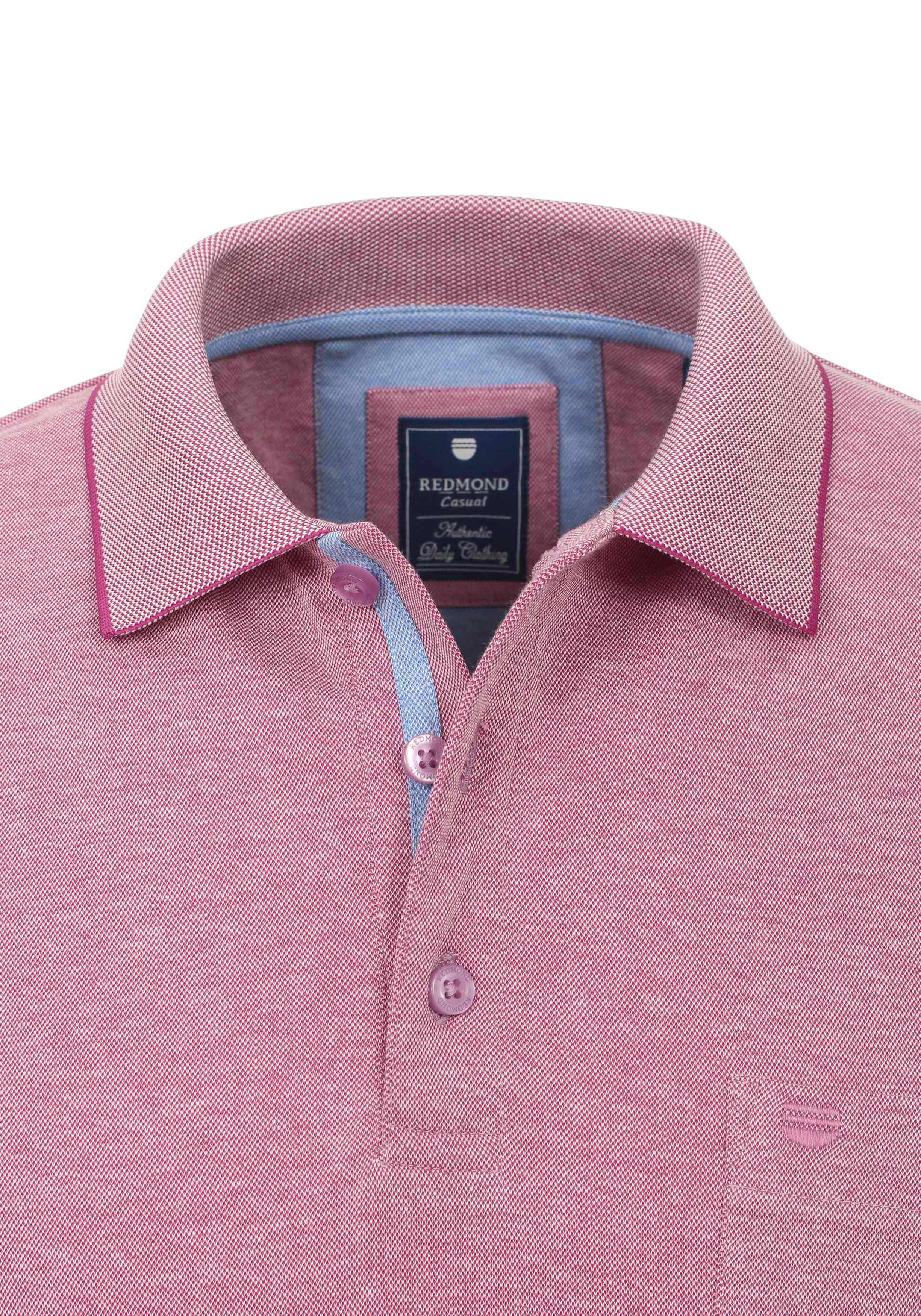 Redmond regular fit poloshirt, donkerroze melange
