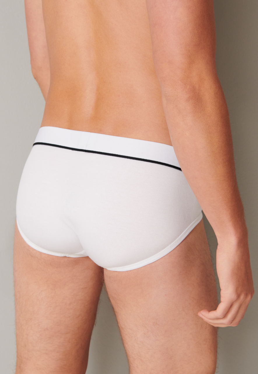 SCHIESSER Retro Rib slip (1-pack), heren midi-slip dubbelrib biologisch katoen wit