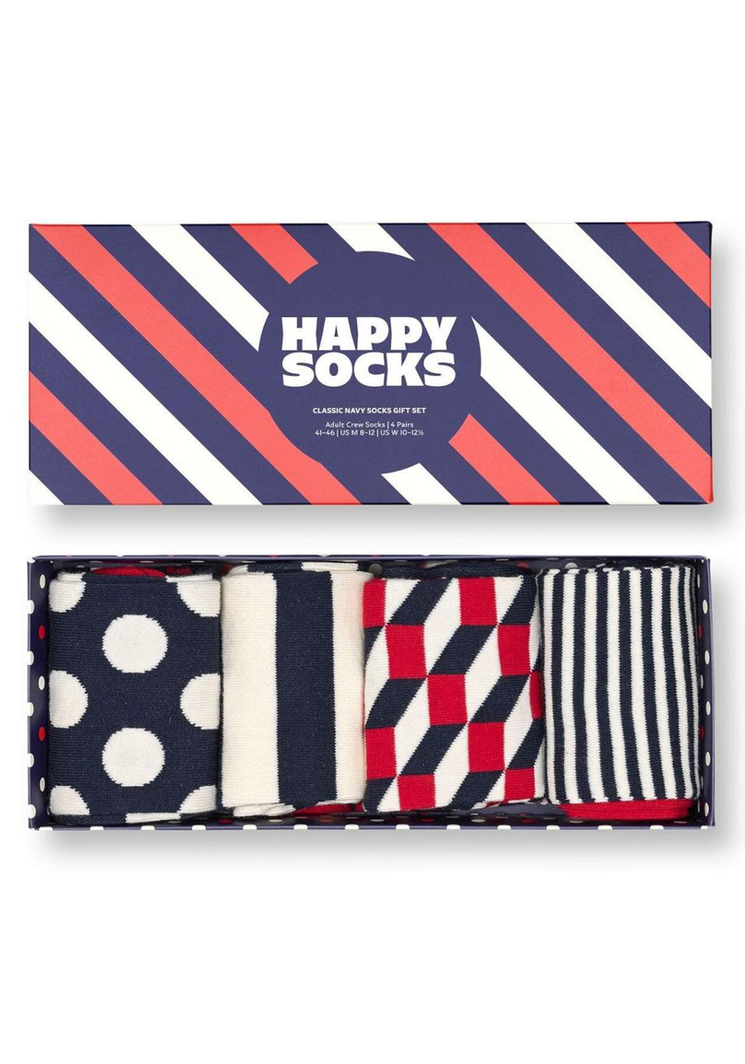 Happy Socks Classic Navy Socks Gift Set (4-pack), unisex sokken in cadeauverpakking