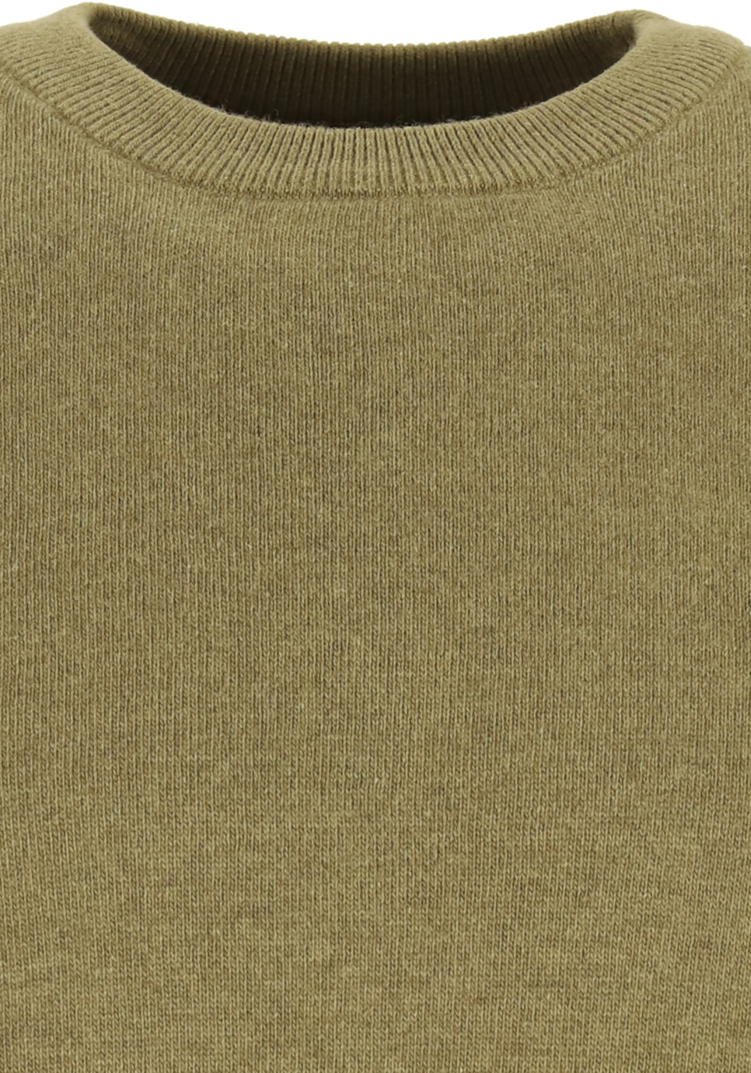 Marc O'Polo regular fit pullover, heren trui wol- met katoenmengsel met O-hals, mosgroen (middeldik)