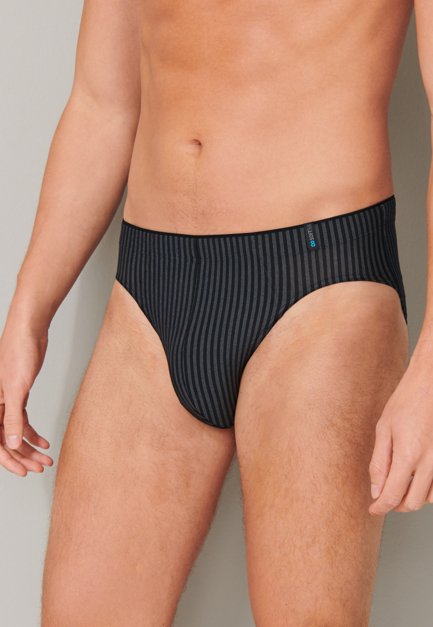 SCHIESSER Long Life Soft slip (1-pack), heren supermini blauw-zwart gestreept