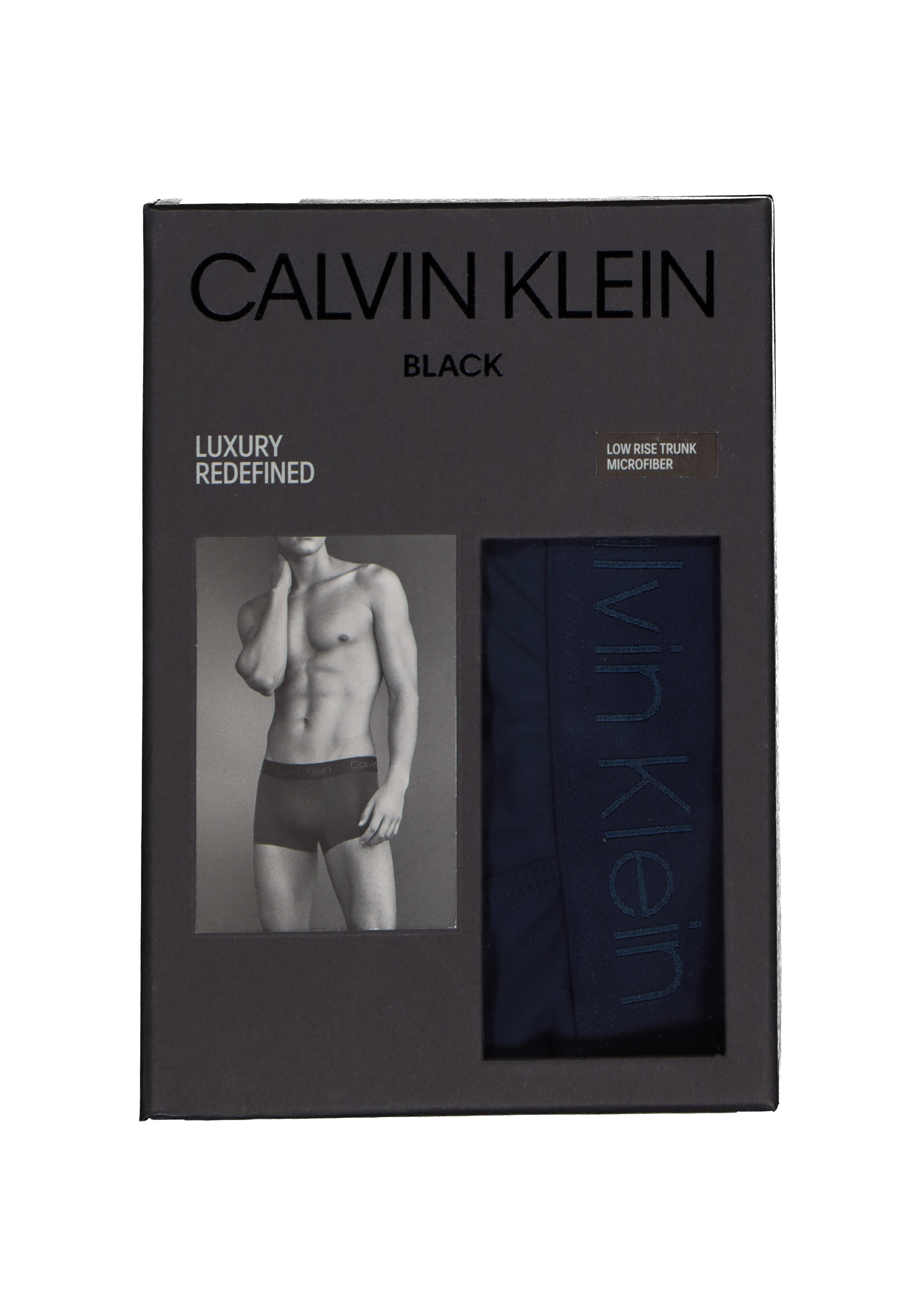 Calvin Klein CK BLACK Micro low rise trunk (1-pack), microfiber heren boxer kort, blauw