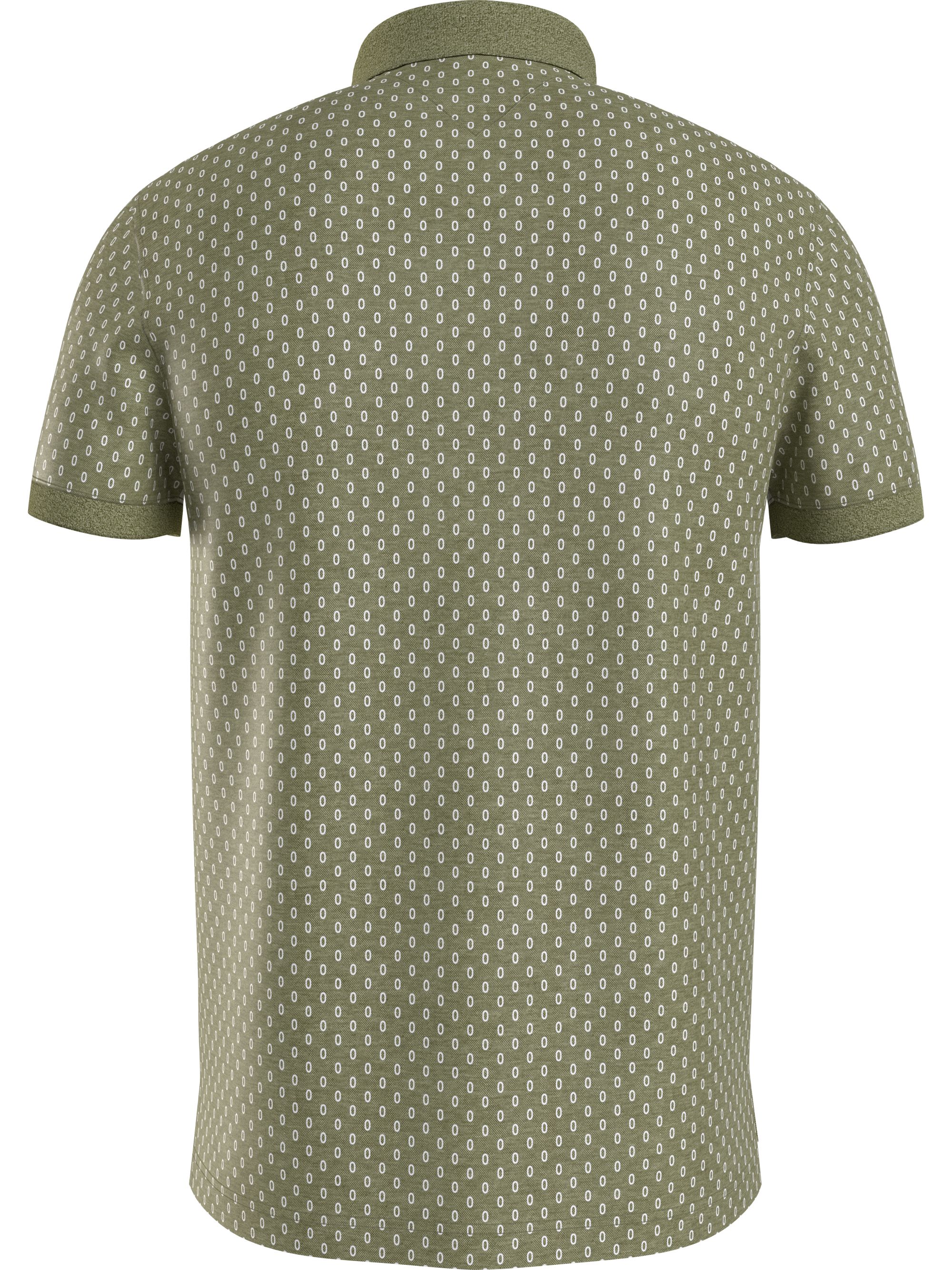 Tommy Hilfiger Micro Print Slim Polo, heren poloshirt, licht olijfgroen