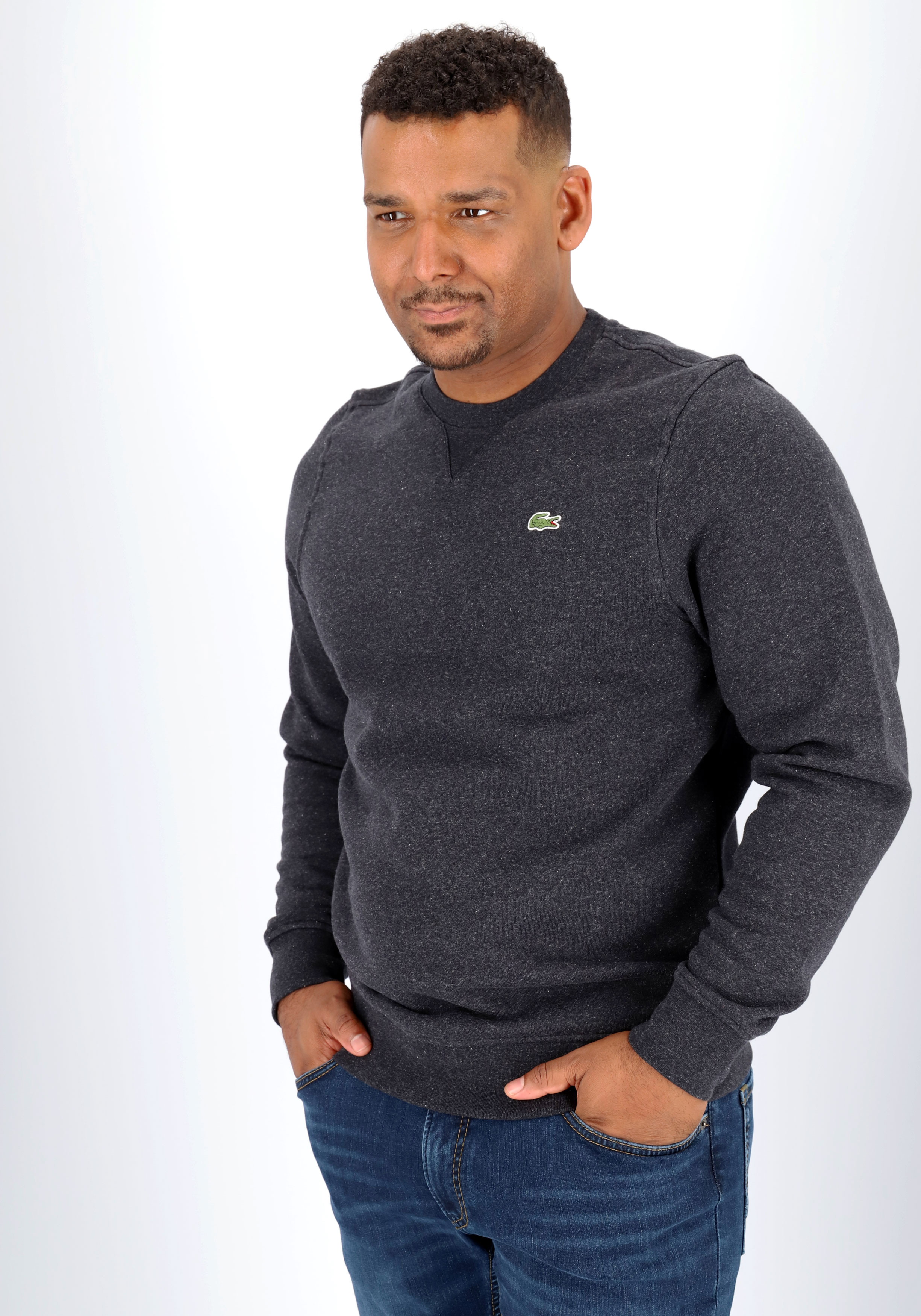 Lacoste heren sweatshirt, antraciet