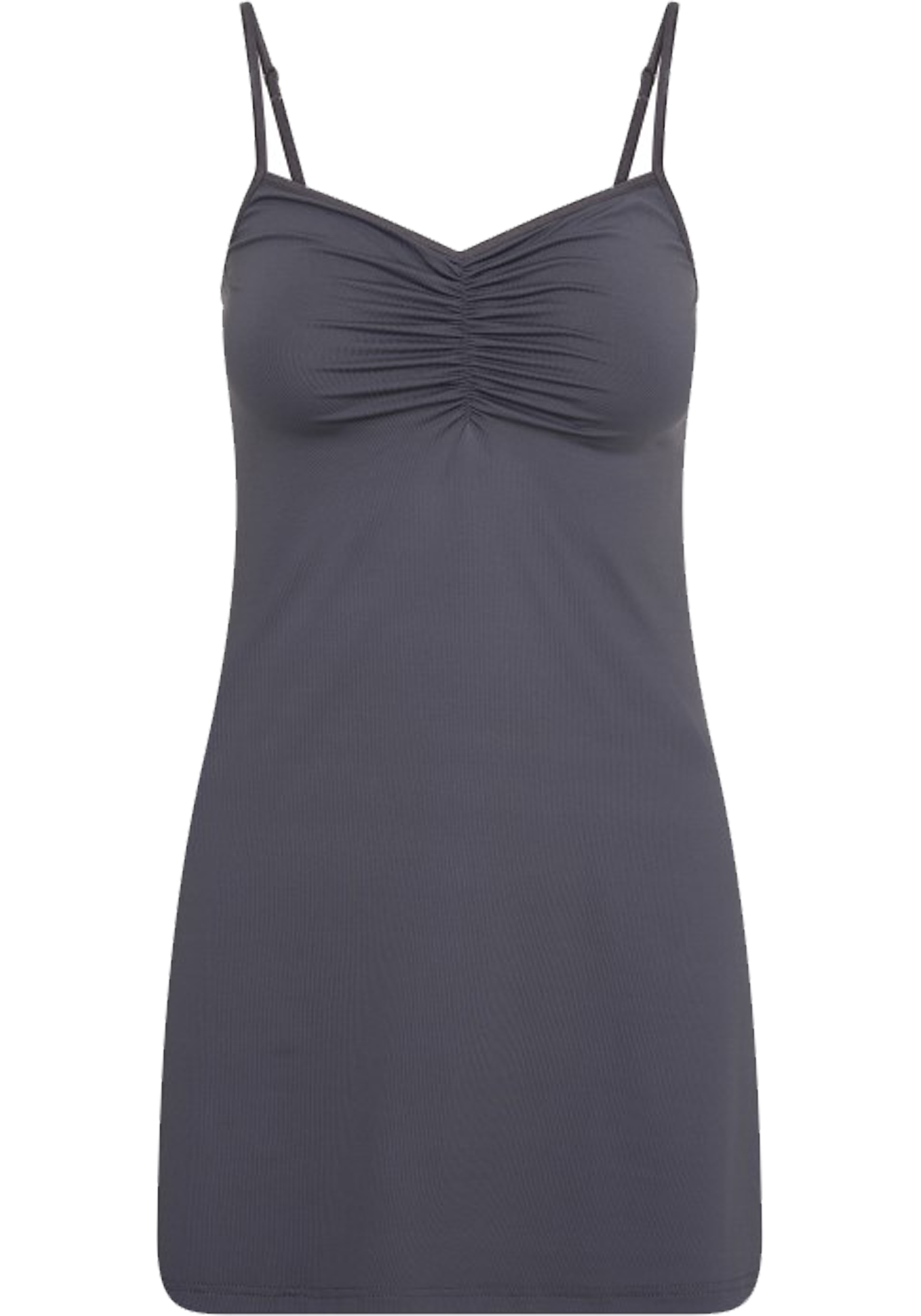 RJ Bodywear Pure Color dames jurk (1-pack), onderjurk met verstelbare bandjes, grijs