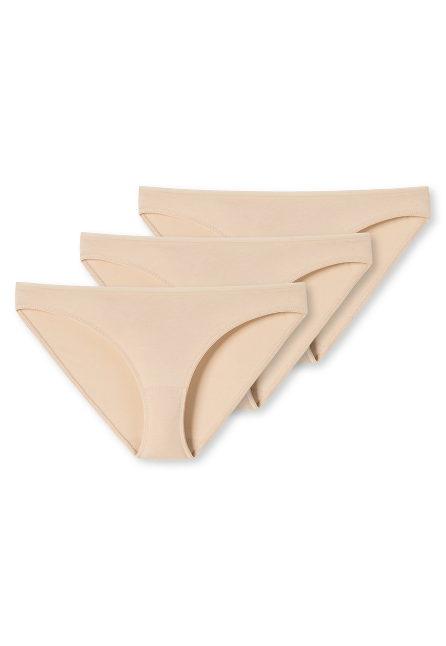 SCHIESSER 95/5 slip (3-pack), dames mini biologisch katoen zand