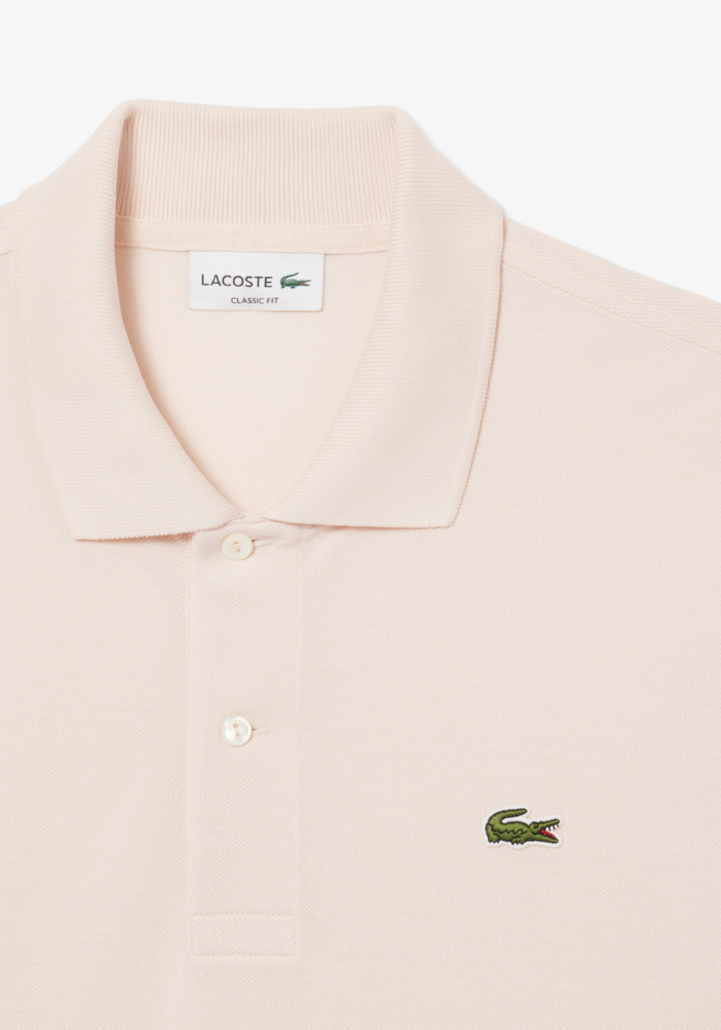 Lacoste Classic Fit polo, licht zalmroze