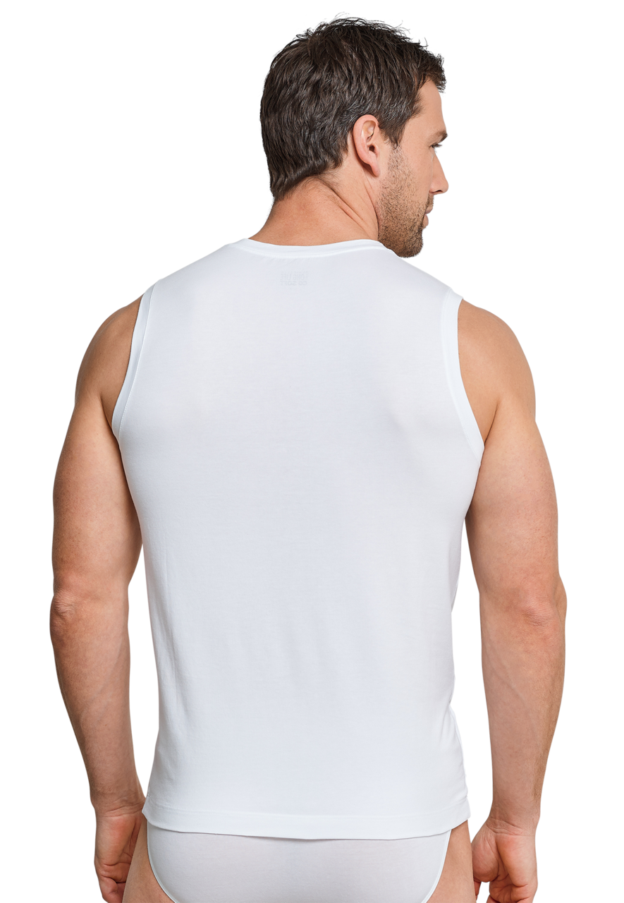 SCHIESSER Long Life Soft singlet (1-pack), heren onderhemd modieuze snit wit