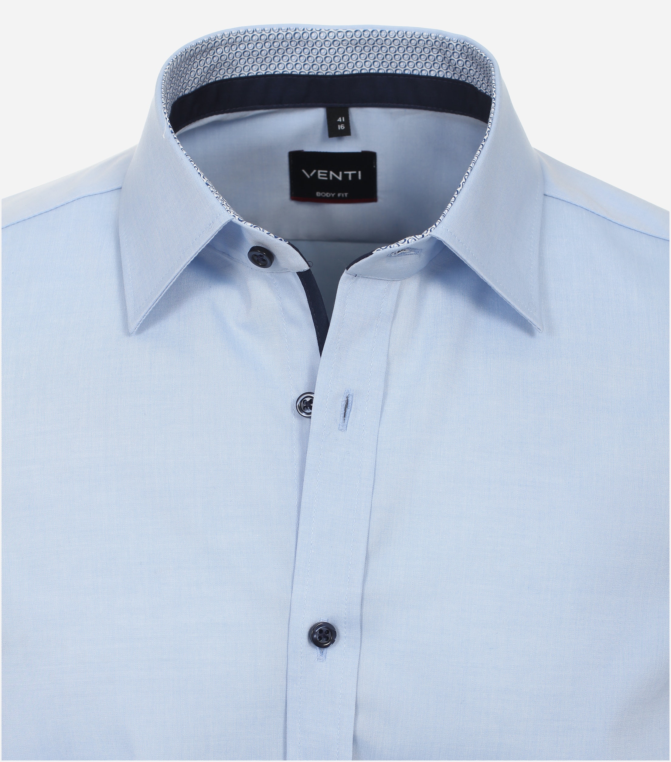 VENTI body fit overhemd, popeline, blauw