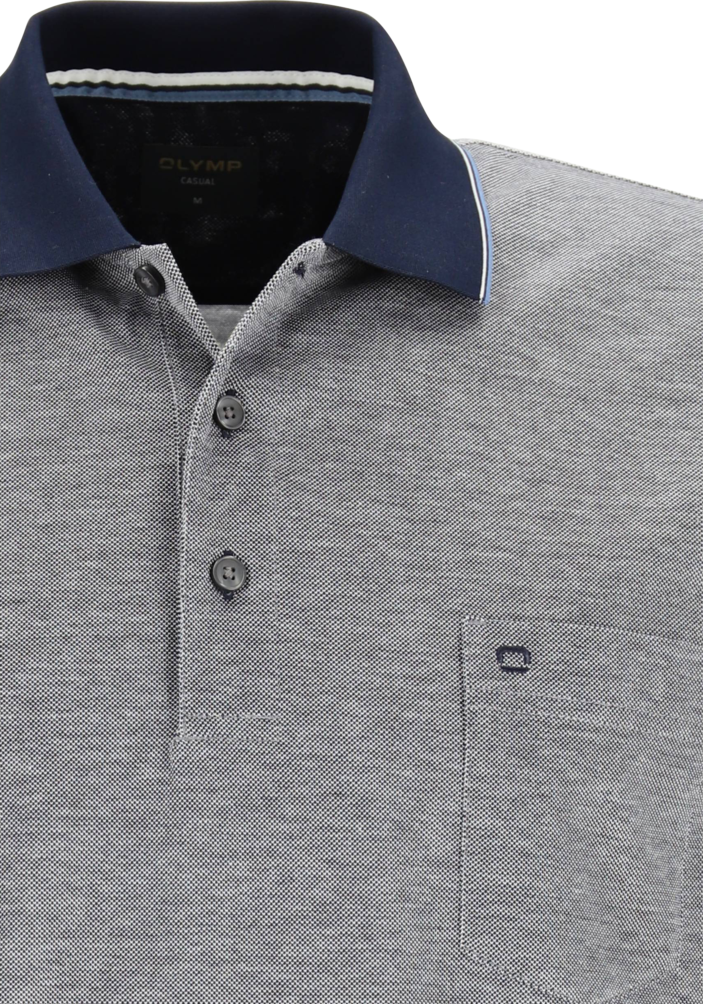 OLYMP Polo Casual, modern fit polo, marine blauw
