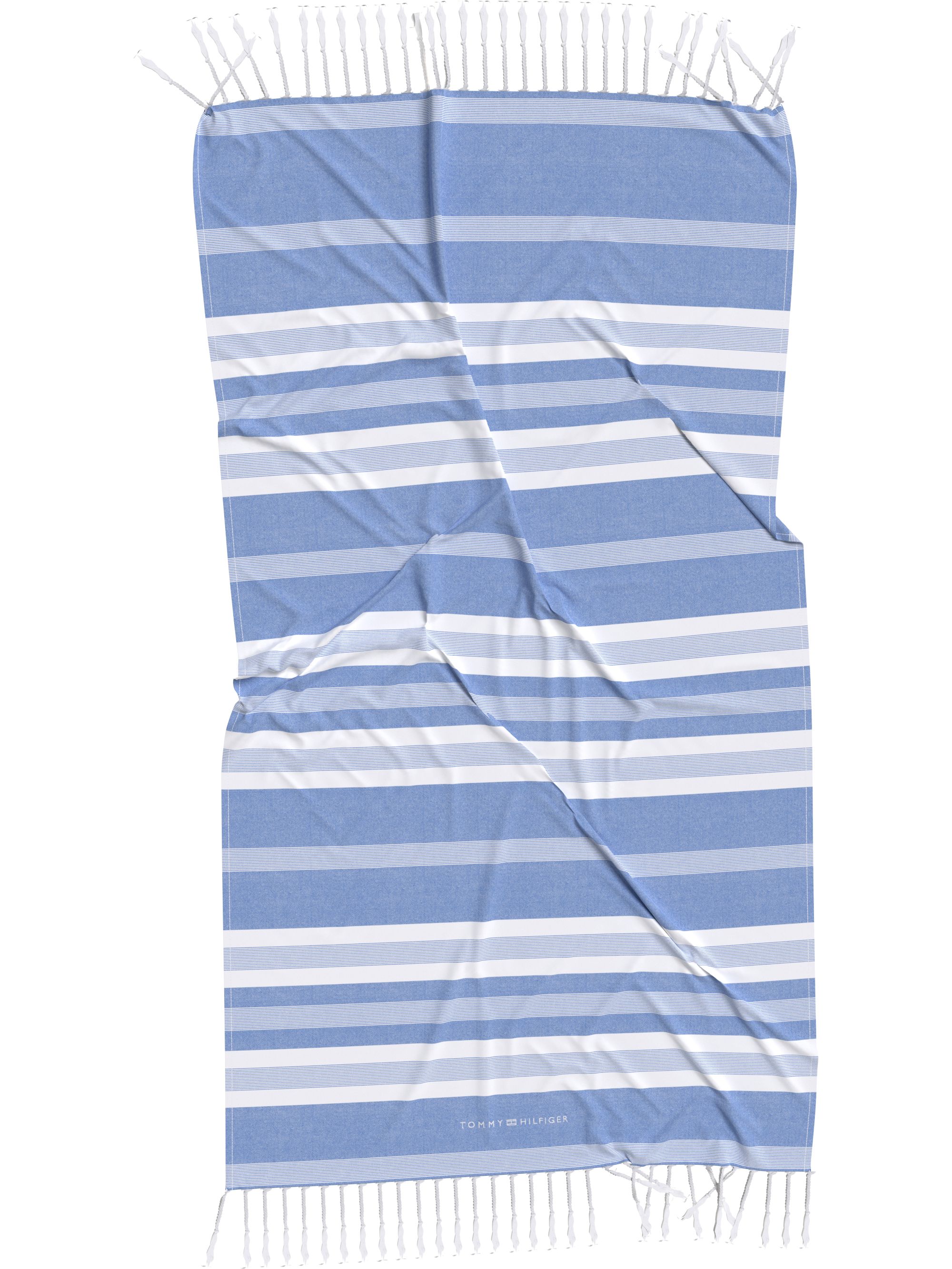 Tommy Hilfiger hamam doek , lichtblauw met wit gestreept
