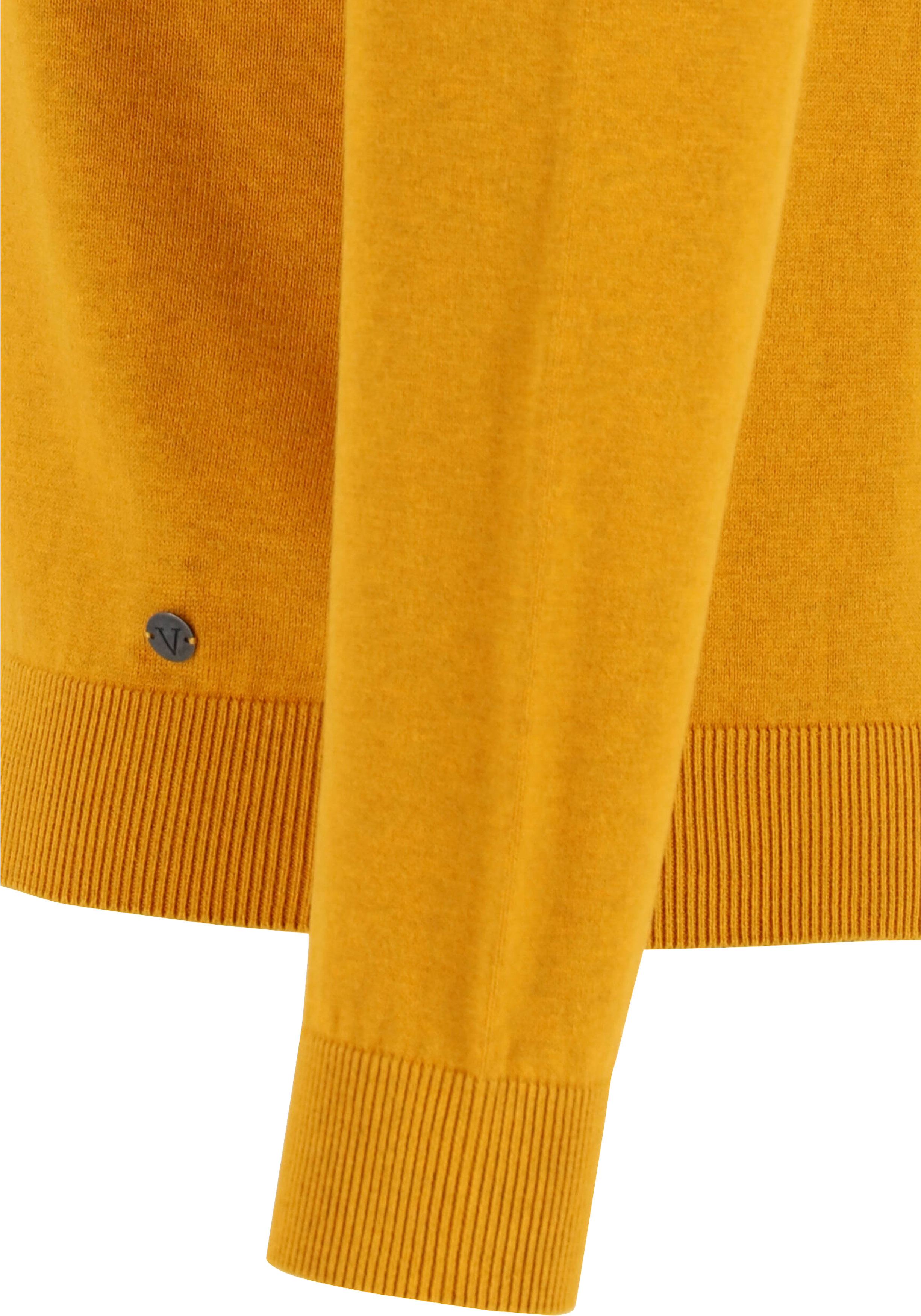 MARVELIS modern fit trui katoen, V-hals, okergeel