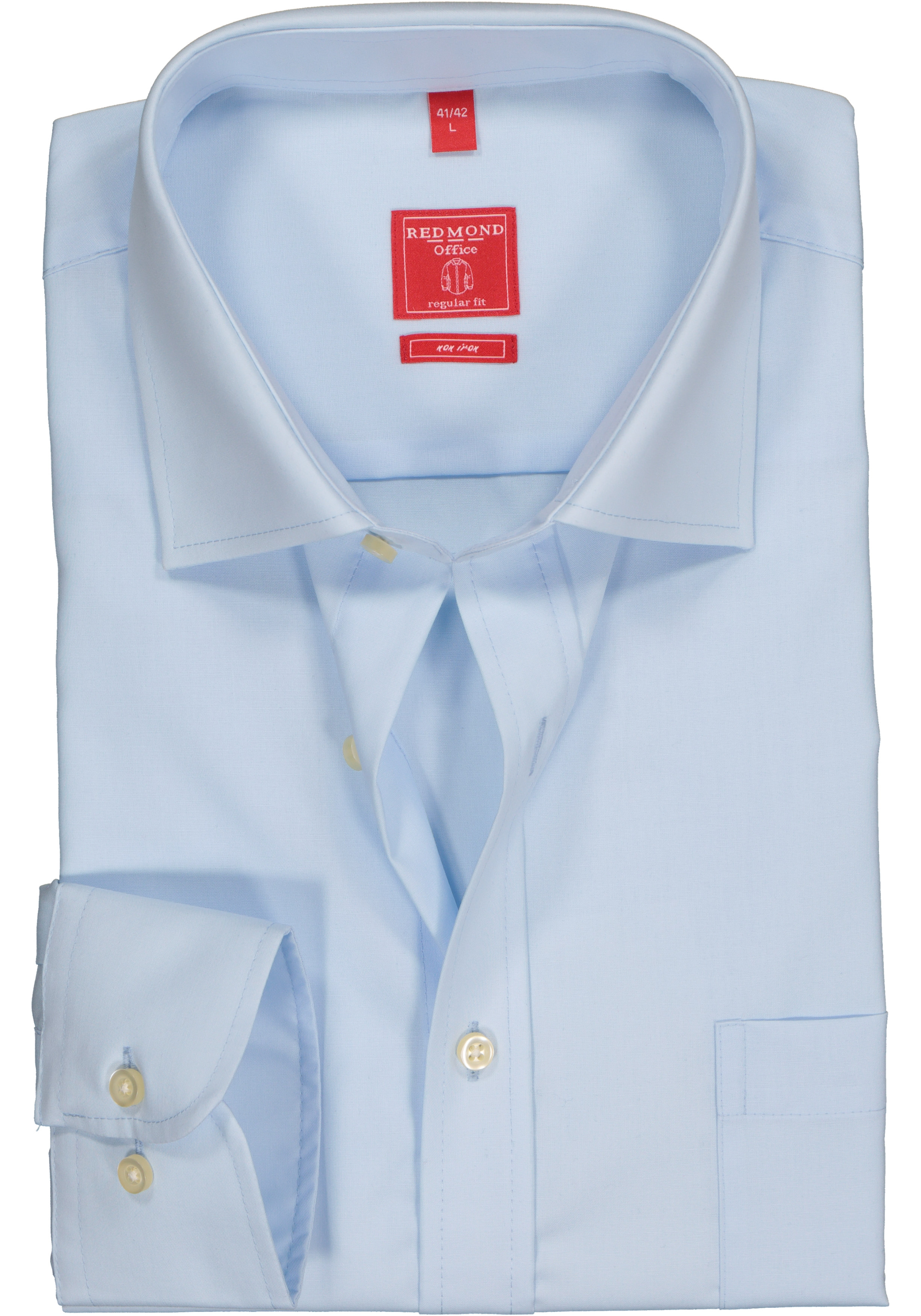 Redmond regular fit overhemd, lichtblauw